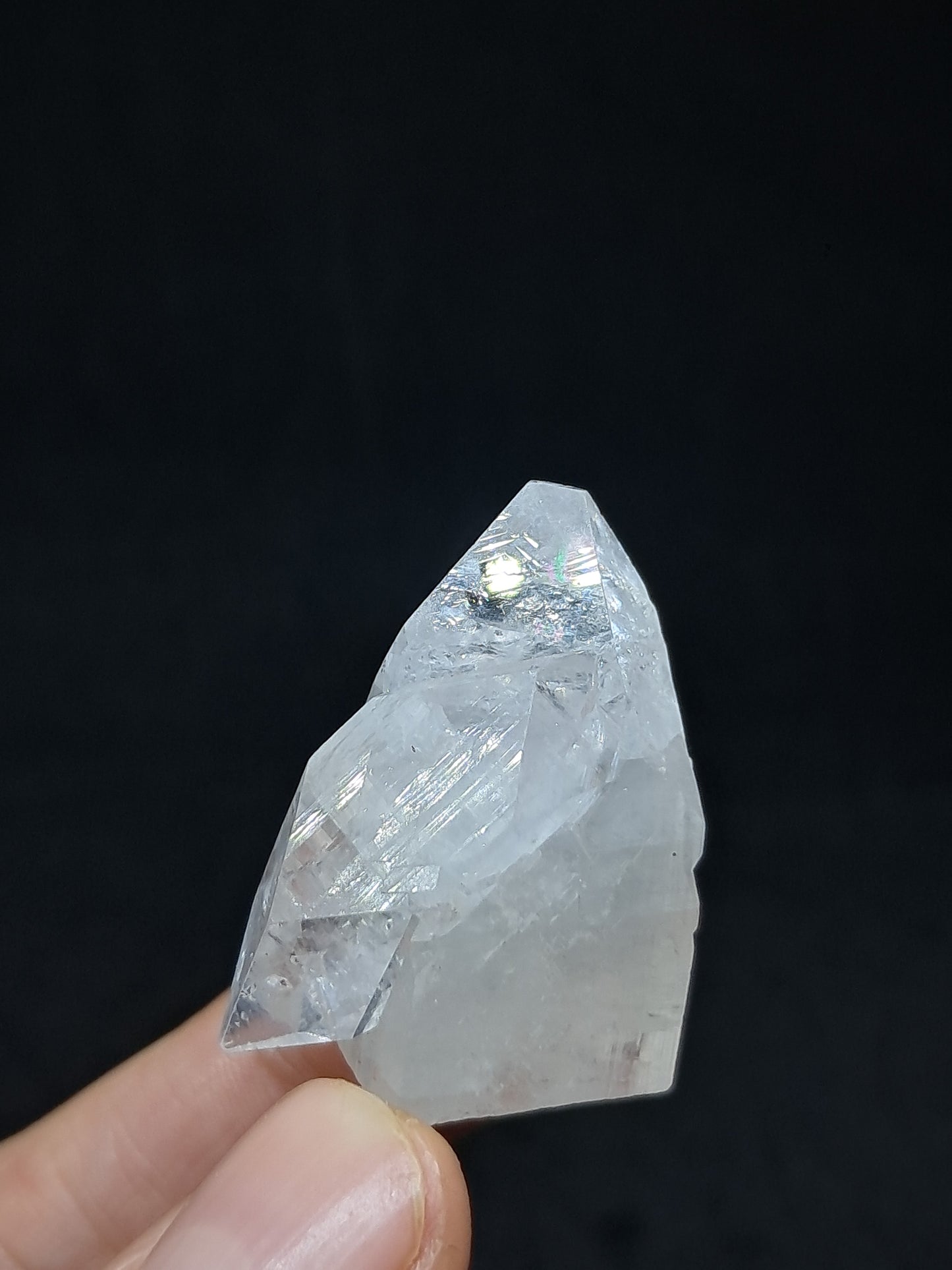 Clear Apophyllite Twinned Crystal (Ajanta) Natural Point | Mineral Specimen #AP58