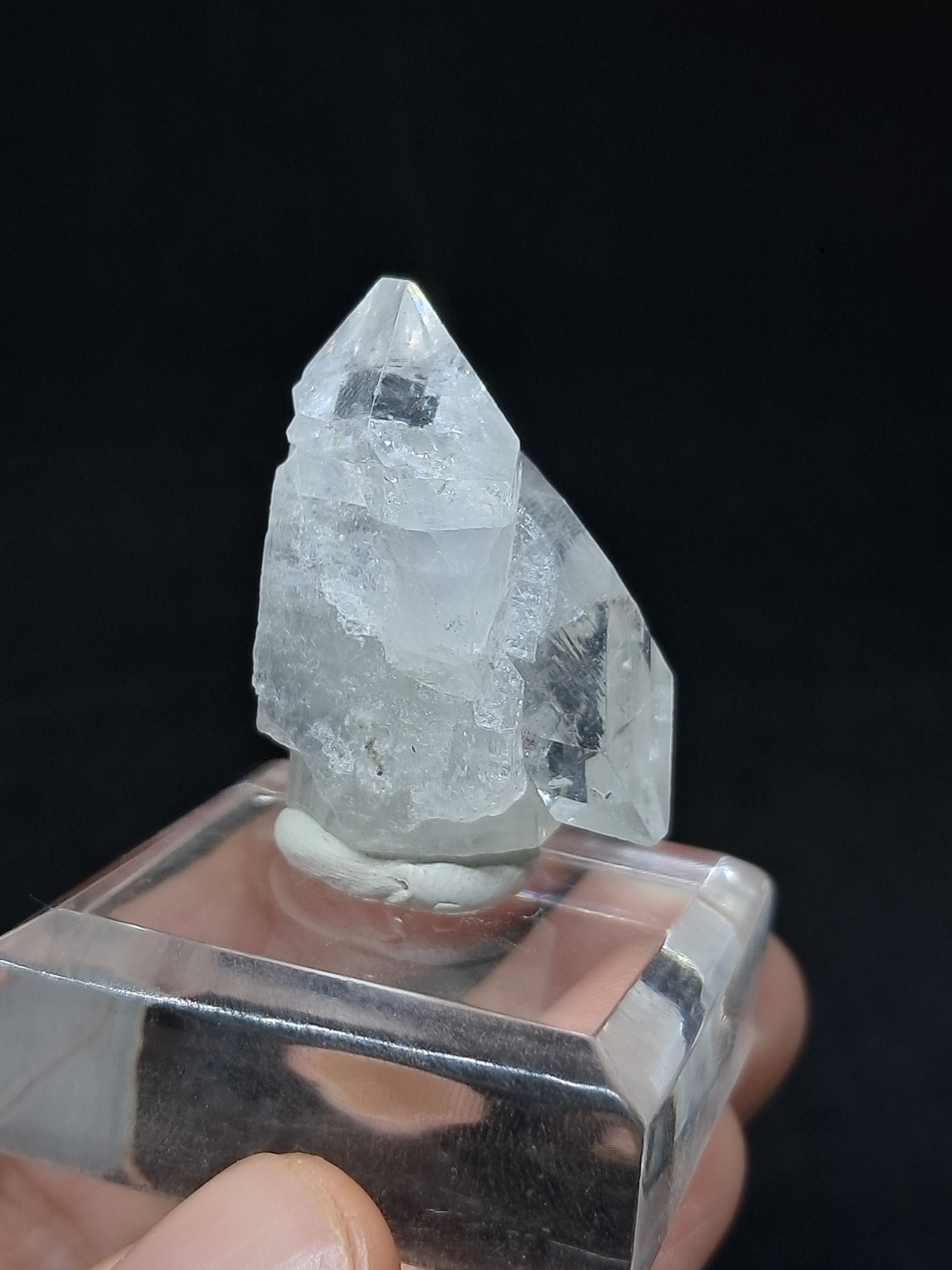 Clear Apophyllite Twinned Crystal (Ajanta) Natural Point | Mineral Specimen #AP58
