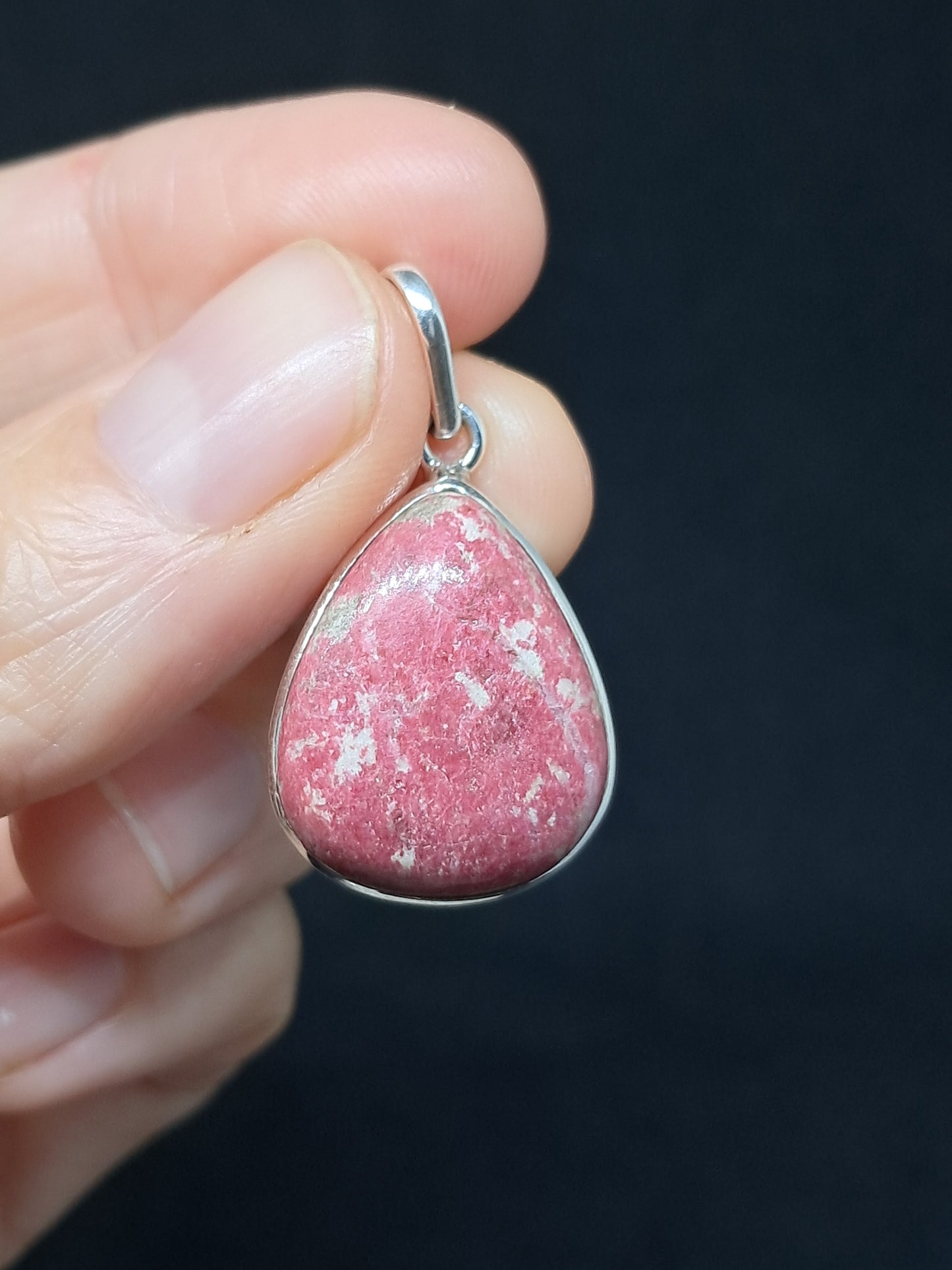 Thulite Silver Pendant