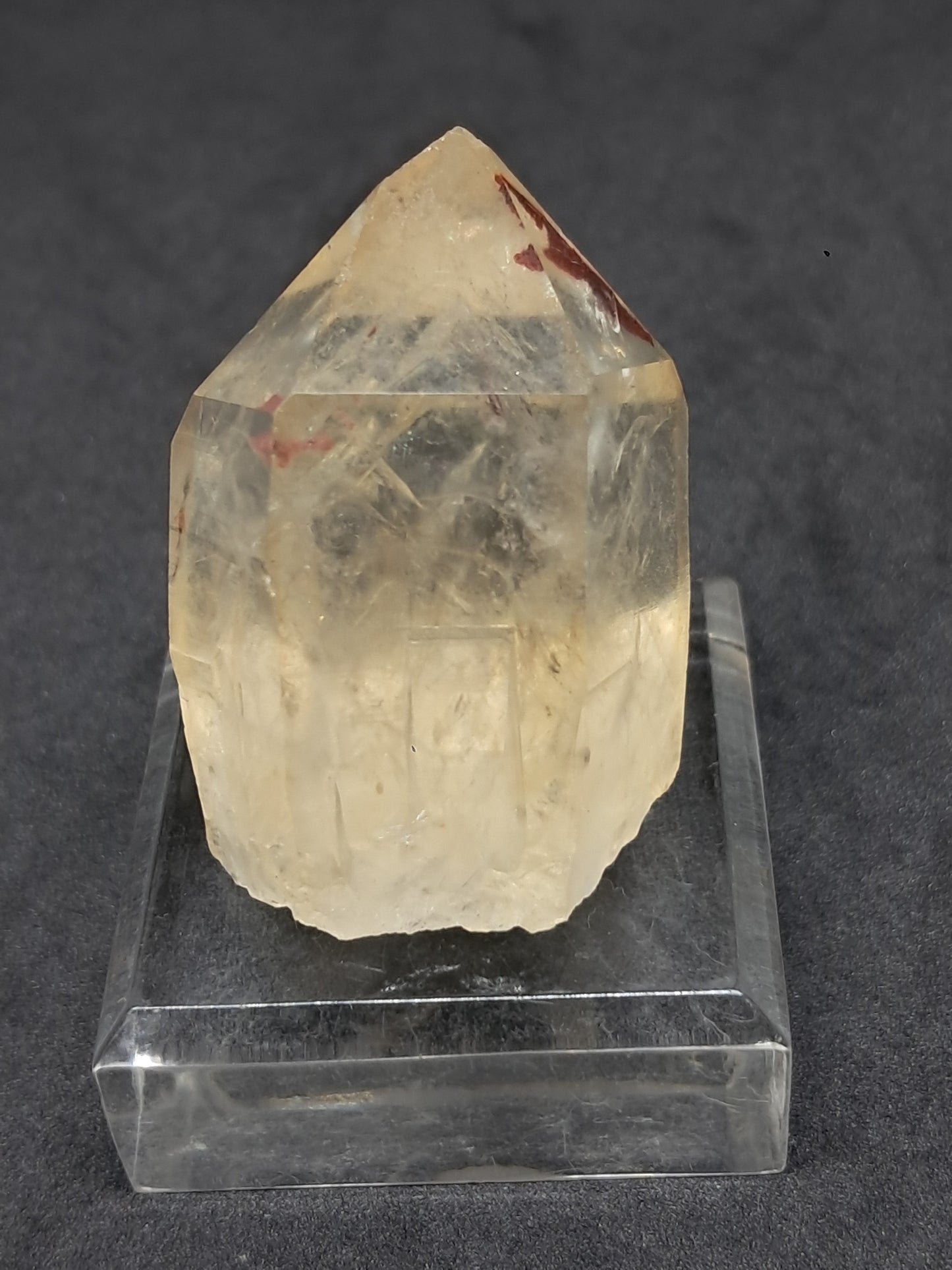 Natural Citrine "Kundalini" with Hematite (Democratic Republic of Congo) Crystal Point | Mineral Specimen #CTN19