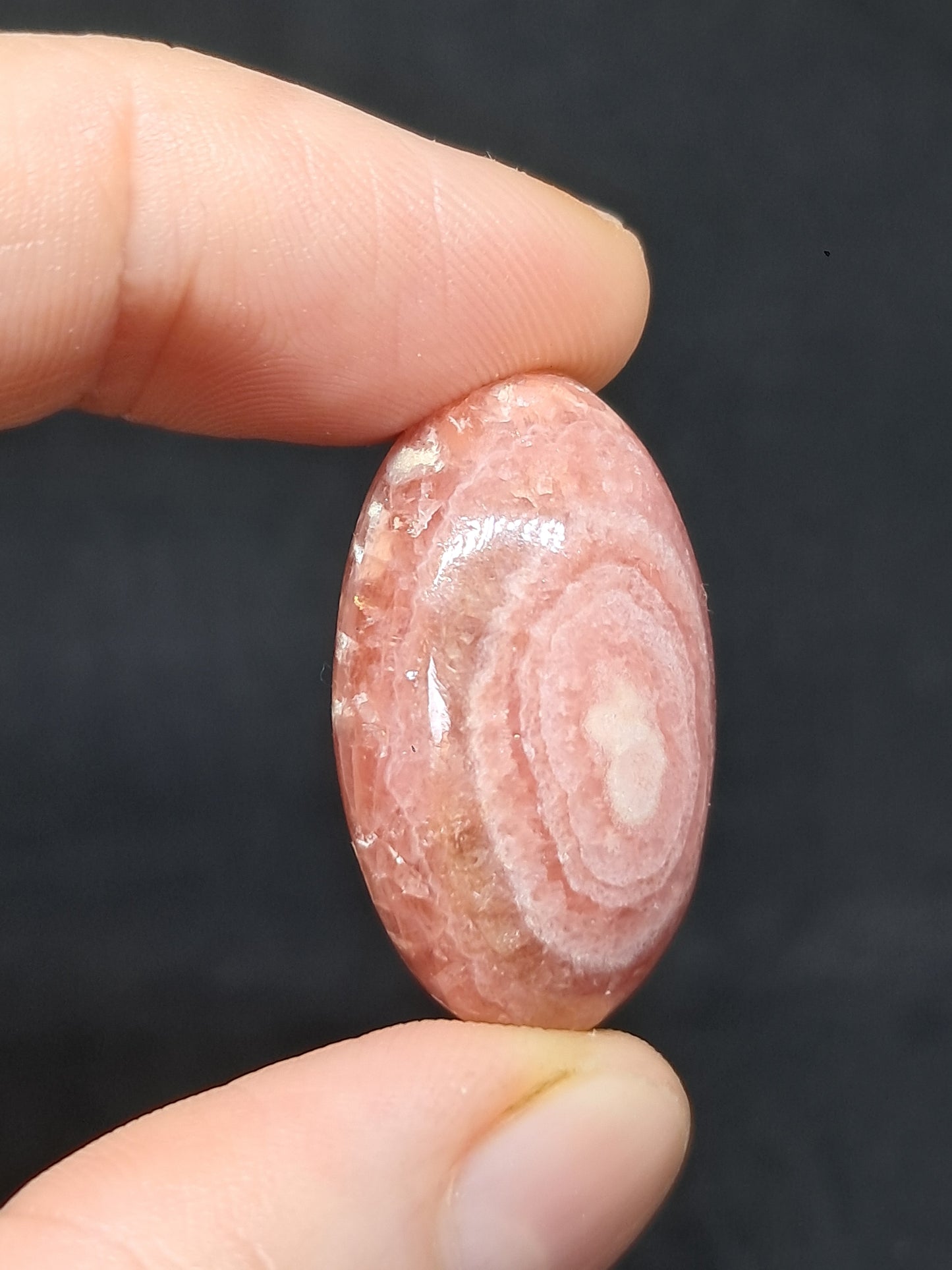 Rhodocrosite Shivalingam (Argentina) Polished Stone | Concentric Circles | Rare Mineral #RHD6