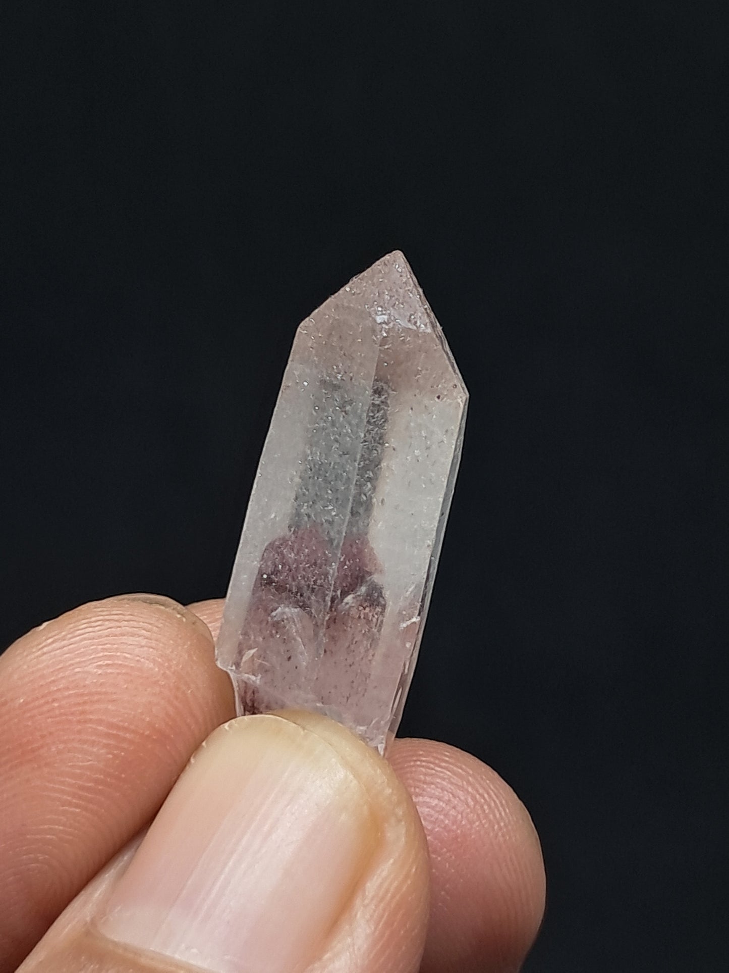 Cuarzo fantasma hematita (Telangana) | Cristal natural | Ejemplar mineral | Enlace del pasado | Diamante "Ventana" #HPQ49
