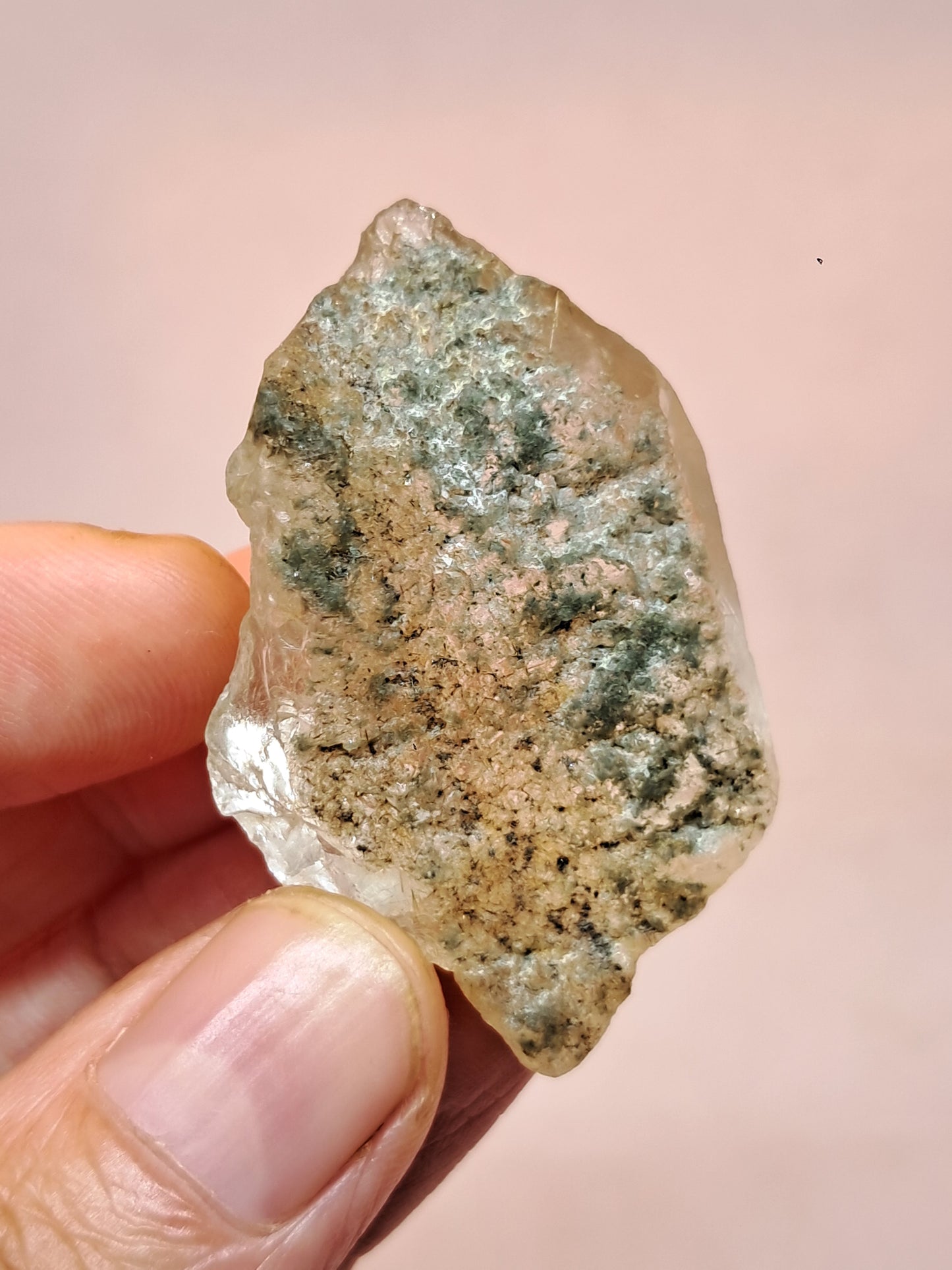 Quartz w/ Chlorite and Golden Rutile Inclusions (Himachal Pradesh) Rough Stone | Natural Crystal | Mineral Specimen #CH40