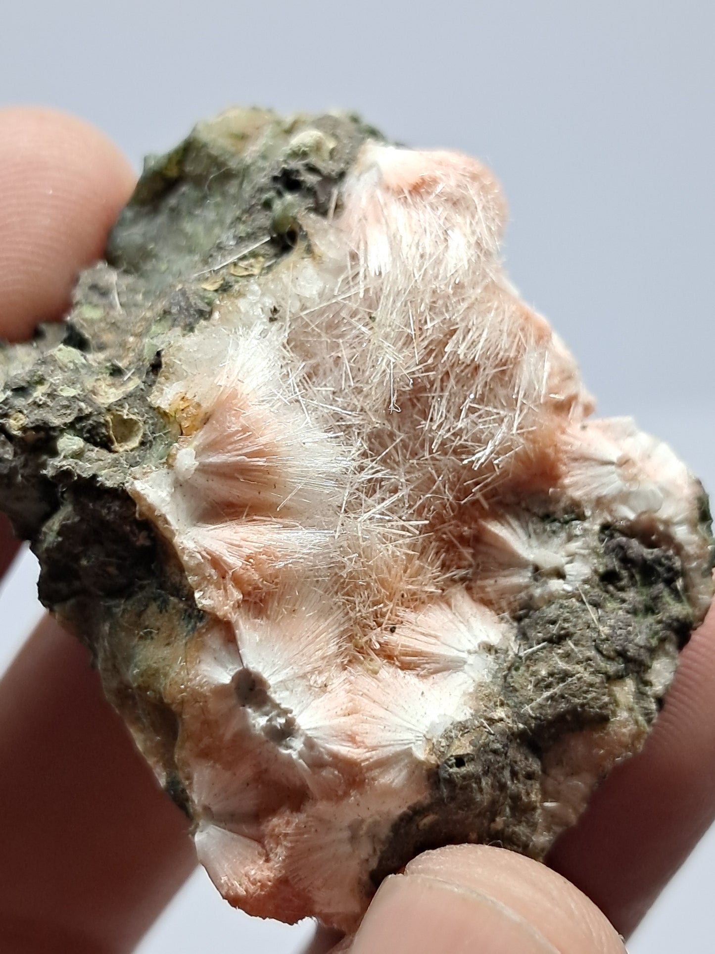 Mesolite w/ Hematite Inclusion (Madhya Pradesh) Natural Crystal| Mineral Specimen #MS16