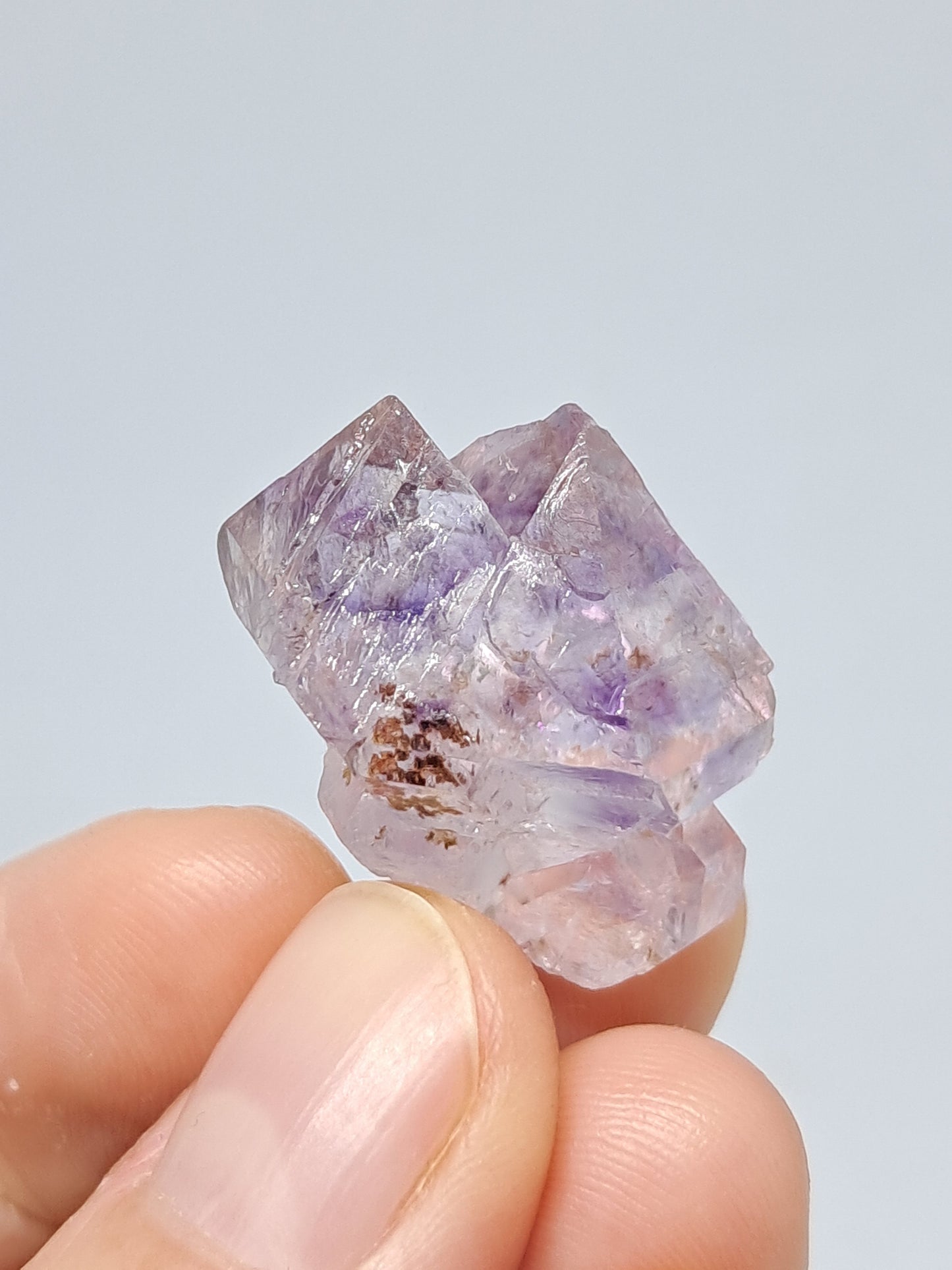 Elestial Amethyst (Karur) Lustrous Purple Quartz Crystal Point | Natural Stone | Mineral Specimen #KA45