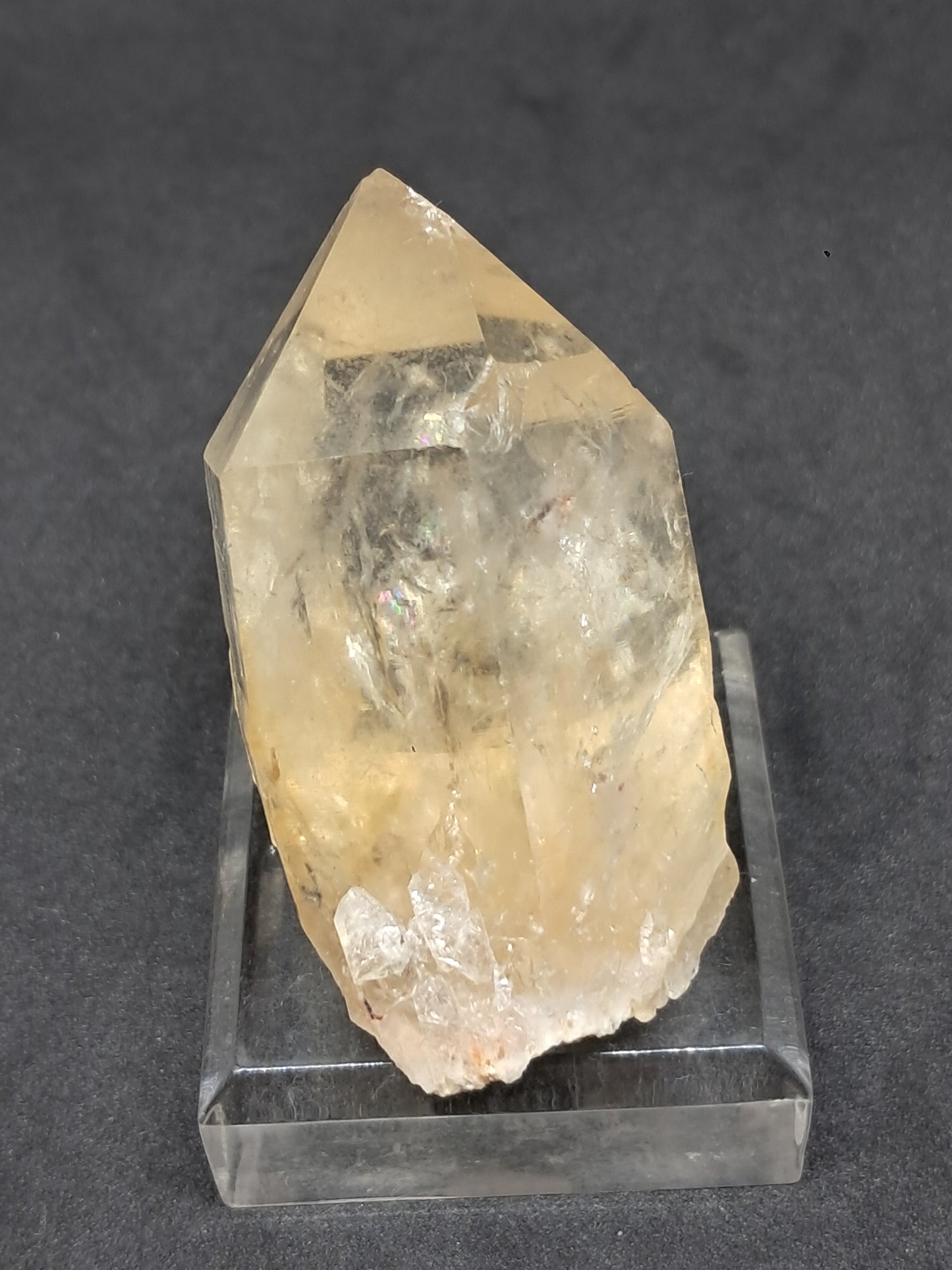 Natural Citrine "Kundalini" with Rainbows (Democratic Republic of Congo) Crystal Point | Mineral Specimen) #CTN16