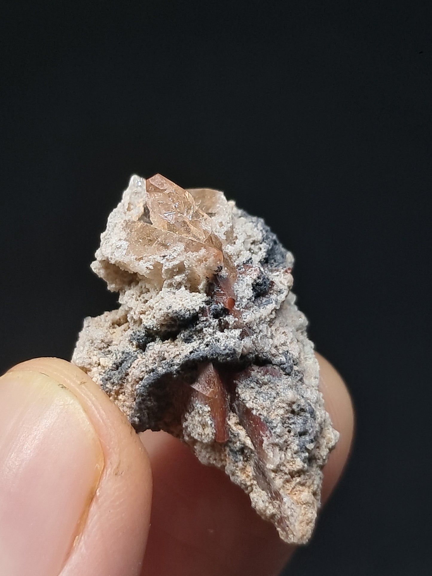 Cristales de topacio natural en matriz (México), piedra preciosa rara | Ejemplar mineral n.° TPZ26