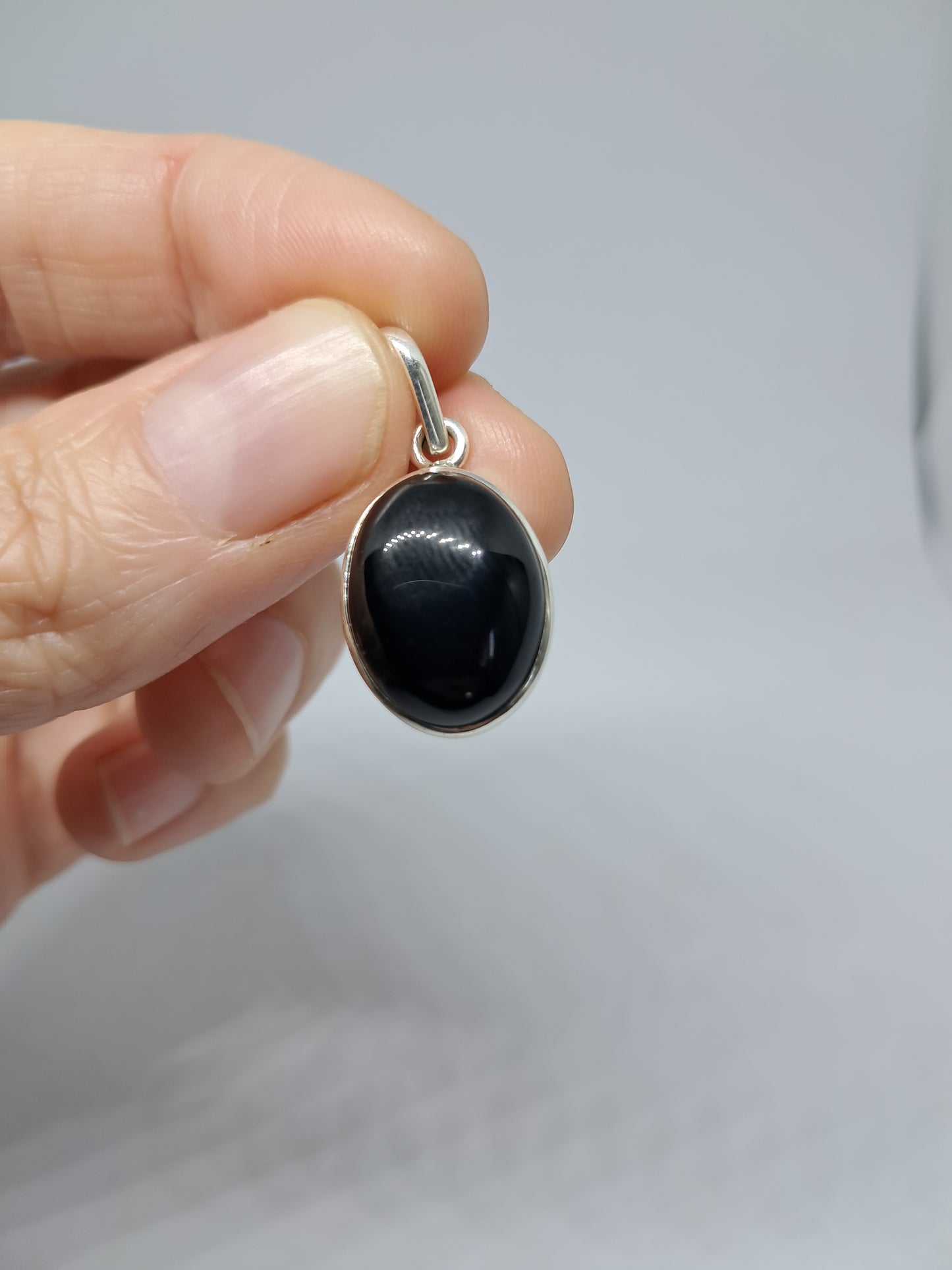 Black Onyx Silver Pendant