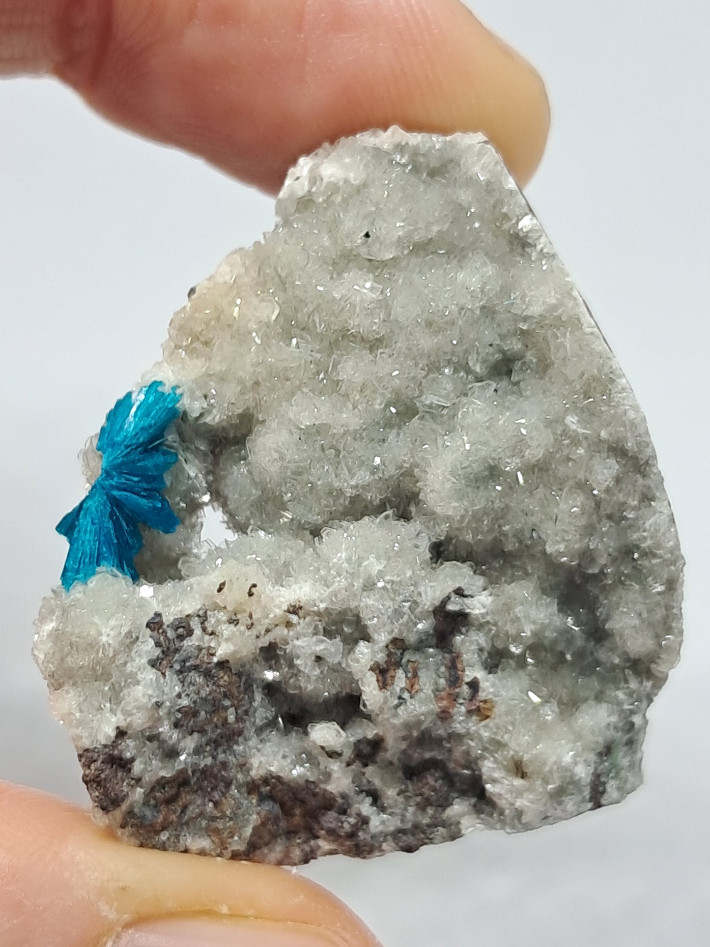 Cavansite on Heulandite Matrix (Wagholi) Rough Stone | Natural Crystal | Rare Mineral Specimen #CV12
