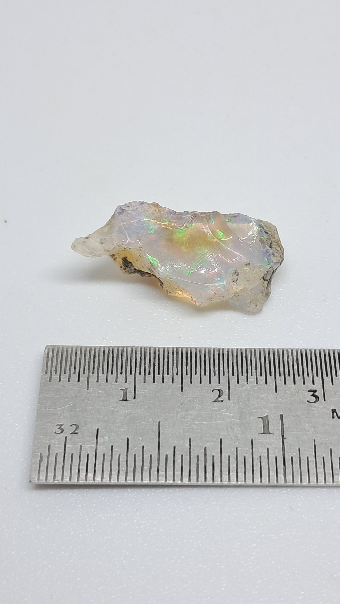 Natural Ethiopian Opal Rough | White Hydrophane Opal with Bright Play of Color #OP25