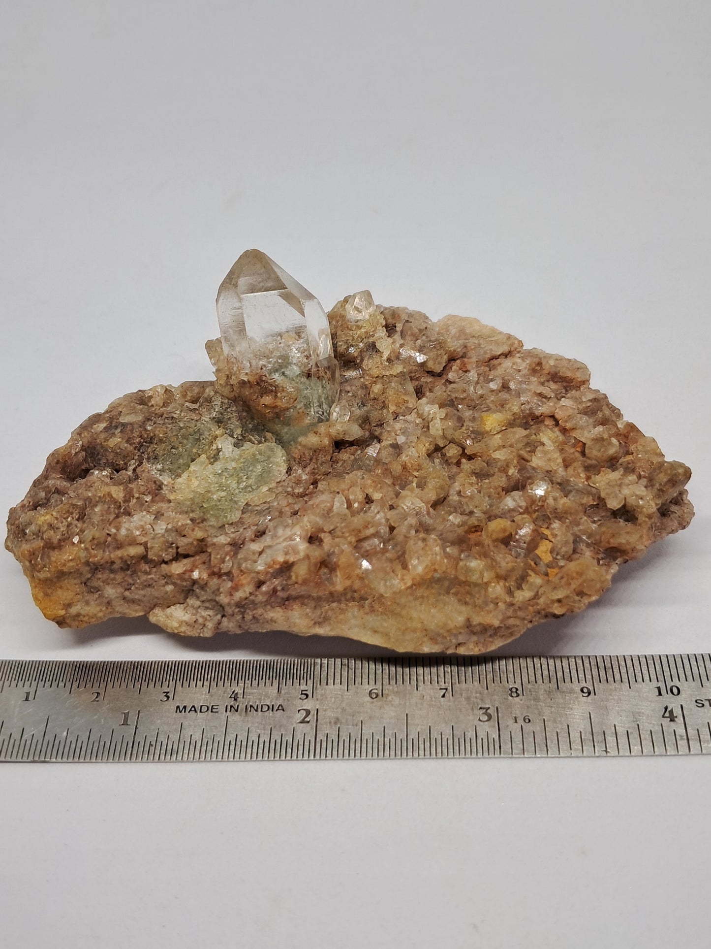 Chlorite Quartz Point on Hematite included Quartz Cluster (Tamil Nadu) Natural Stone | Garden Chamanic Crystal #CQ6