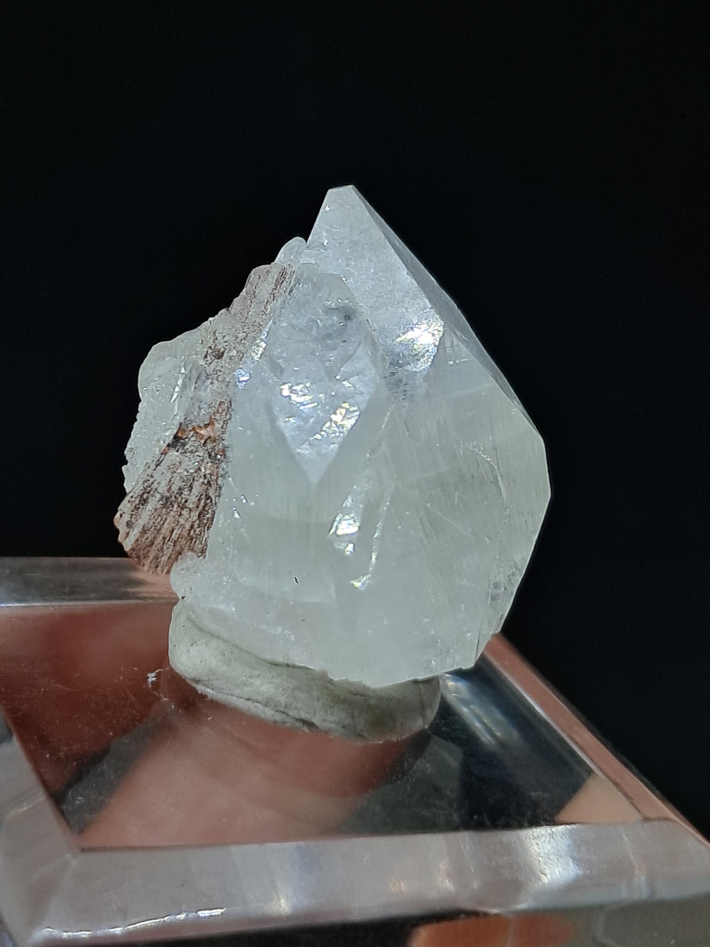 Clear Apophyllite Point w/ Heulandite (Ajanta) Natural Crystal | Mineral Specimen #AP56