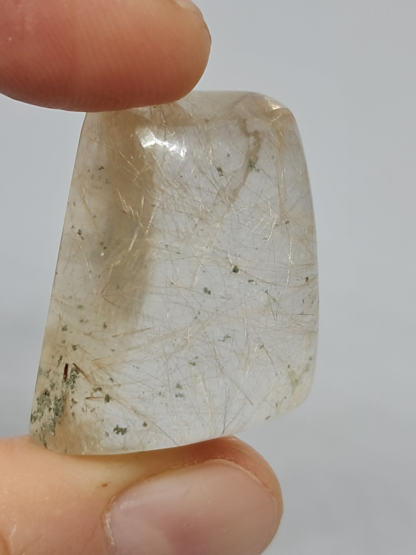 Rutile and Chlorite Quartz Cabochon #PQ6