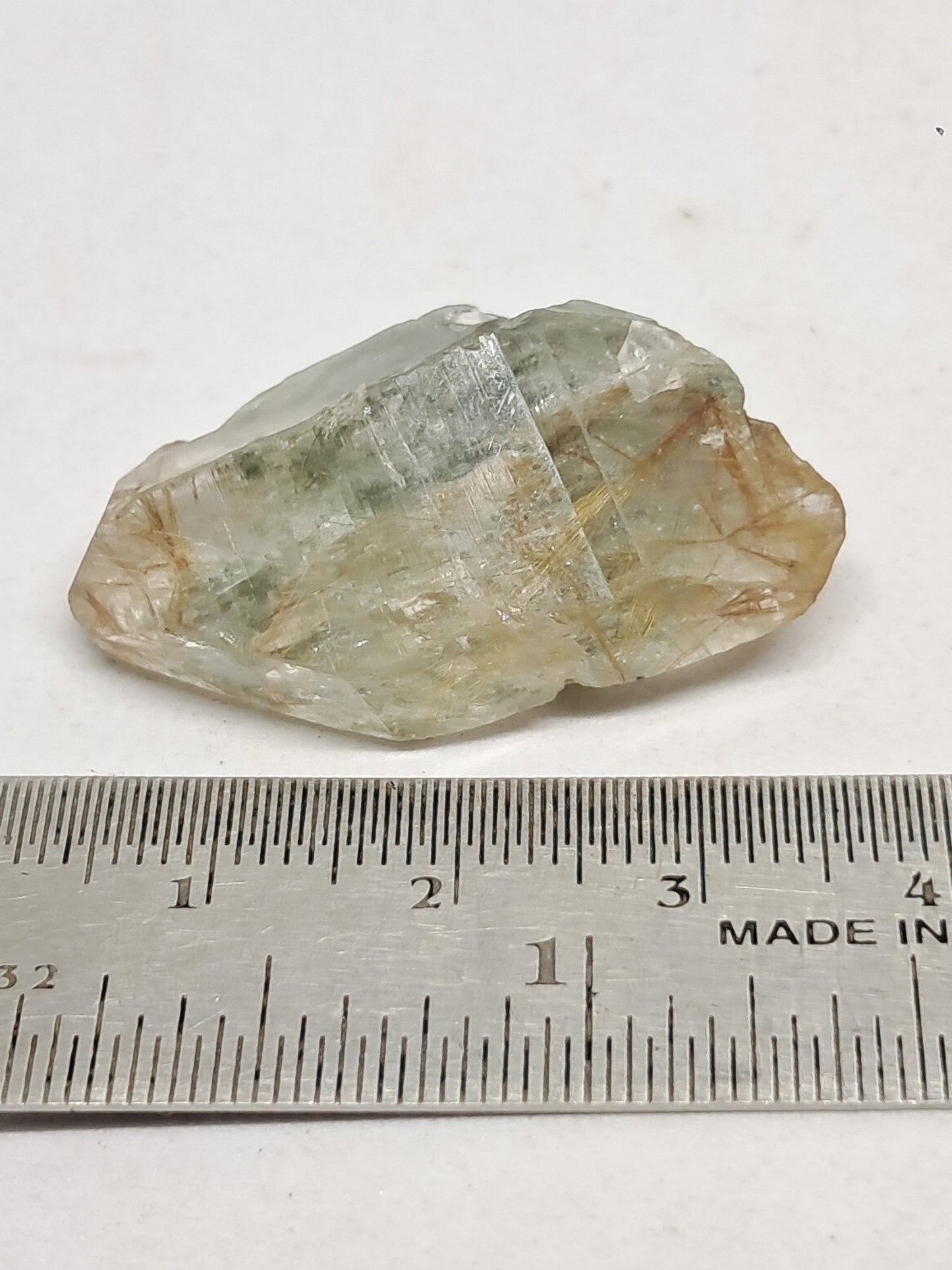 Quartz w/ Chlorite and Golden Rutile Inclusions (Kullu) Rough Stone | Natural Crystal Point | Mineral Specimen #CH46