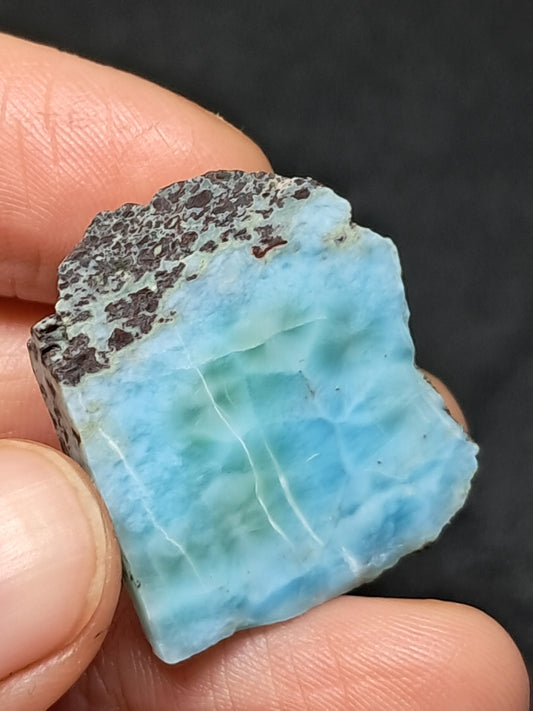 Larimar Raw Slice (Dominican Republic) Rough Stone | Natural Rock #LM7