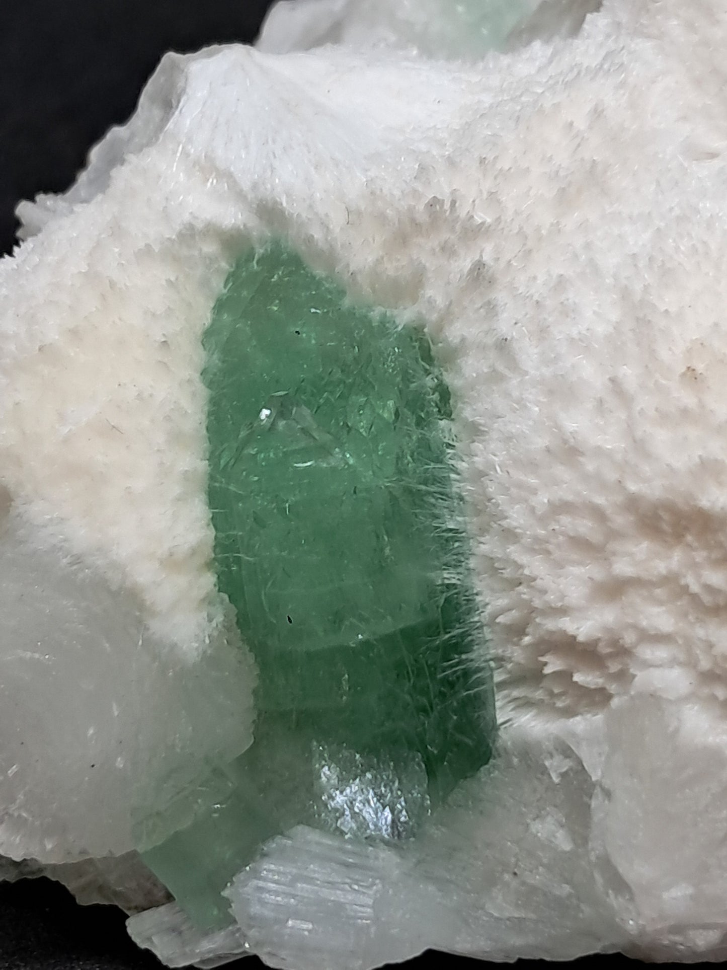 Green Apophyllite (Fluorapophyllite) and Stilbite on Mordenite #GA4