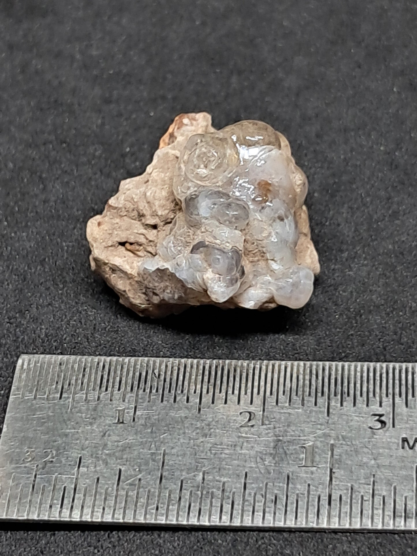 Ópalo hialita en matriz (México), piedra cristalina en bruto | Ejemplar mineral n.° OH5