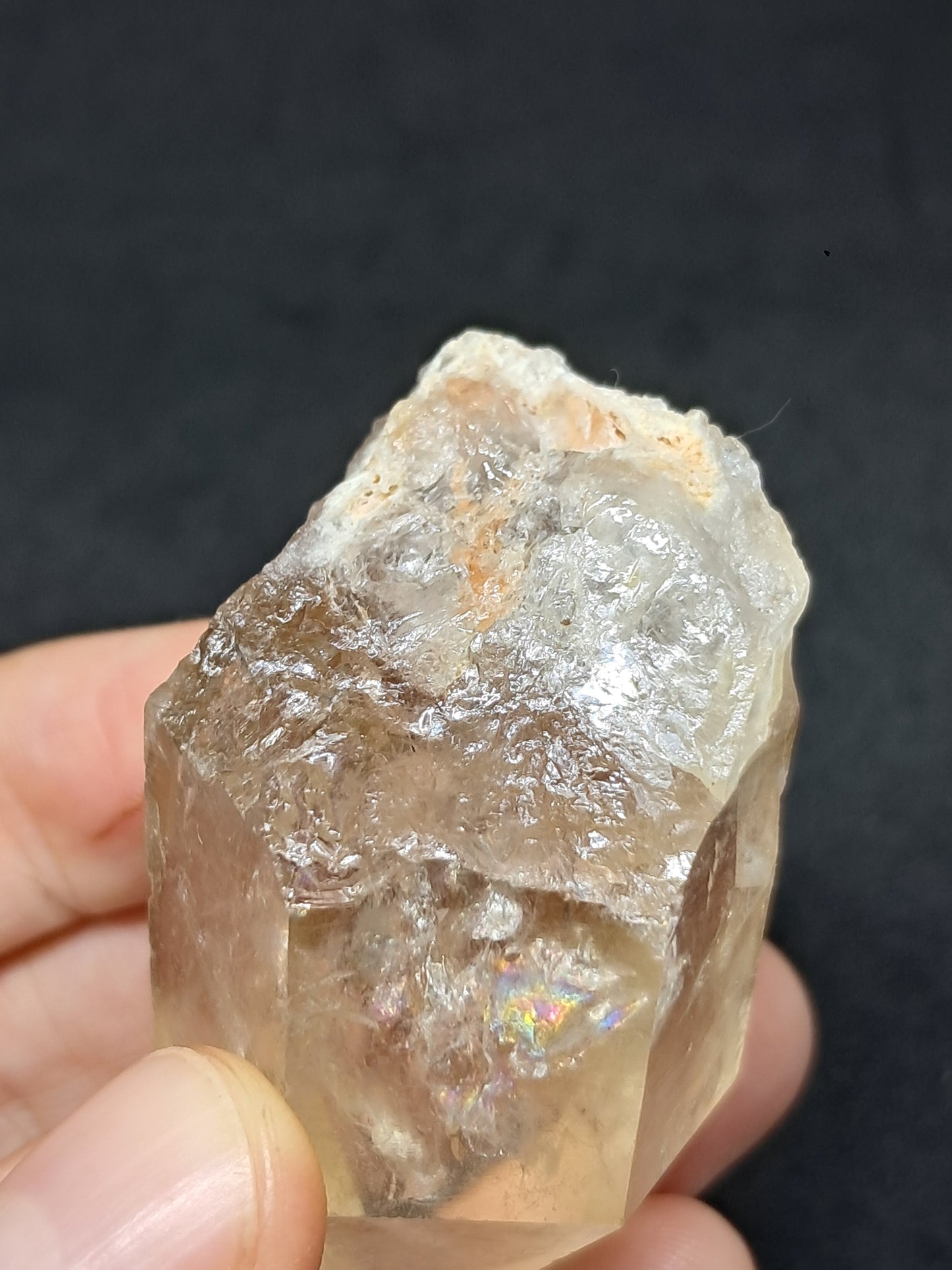 Natural Citrine "Kundalini" with Rainbows (Democratic Republic of Congo) Crystal Point | Mineral Specimen) #CTN16