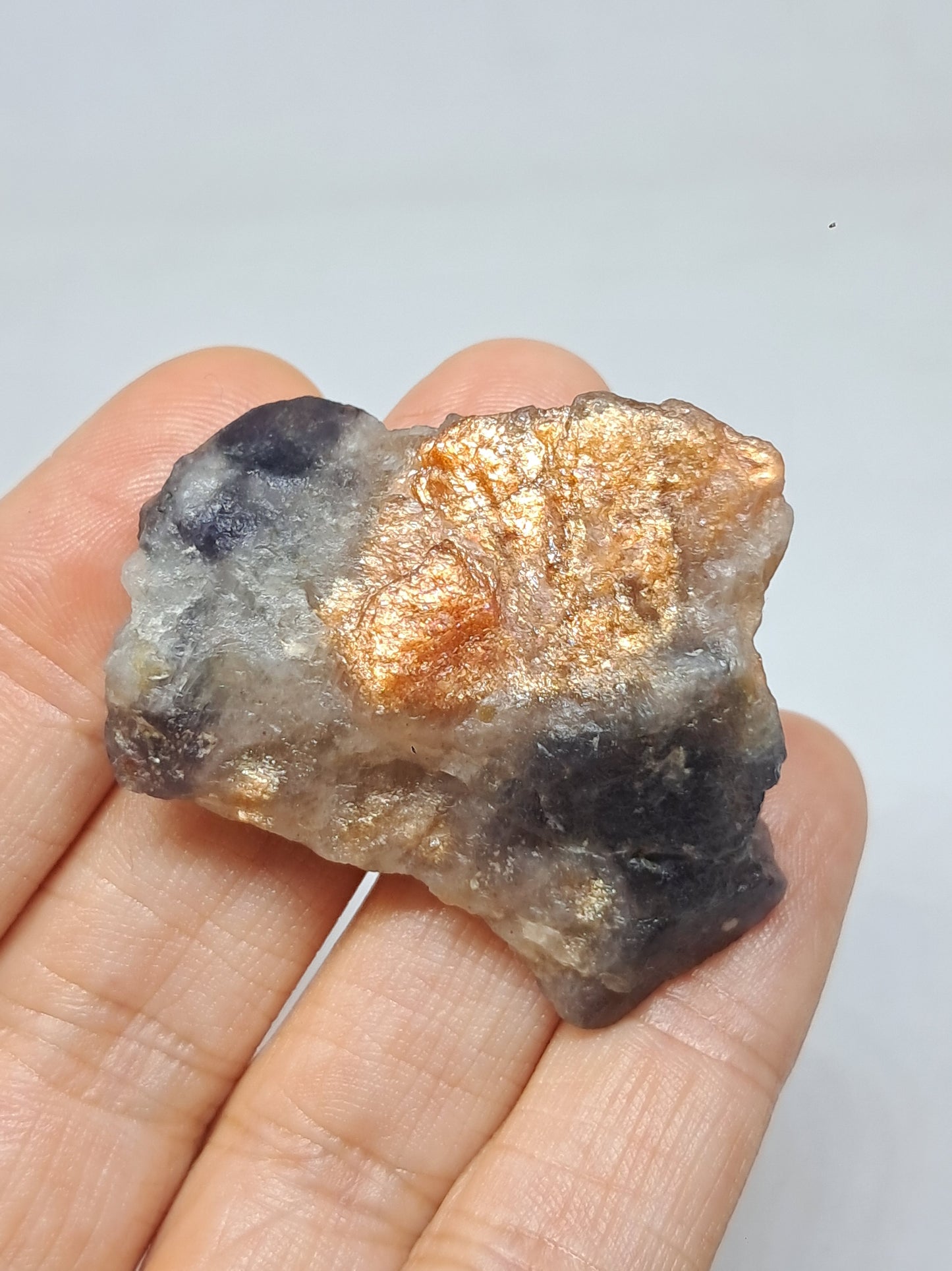 Sunstone w/ Iolite (Tamil Nadu) Rough Stone | Natural Crystal | Mineral Specimen #SI13