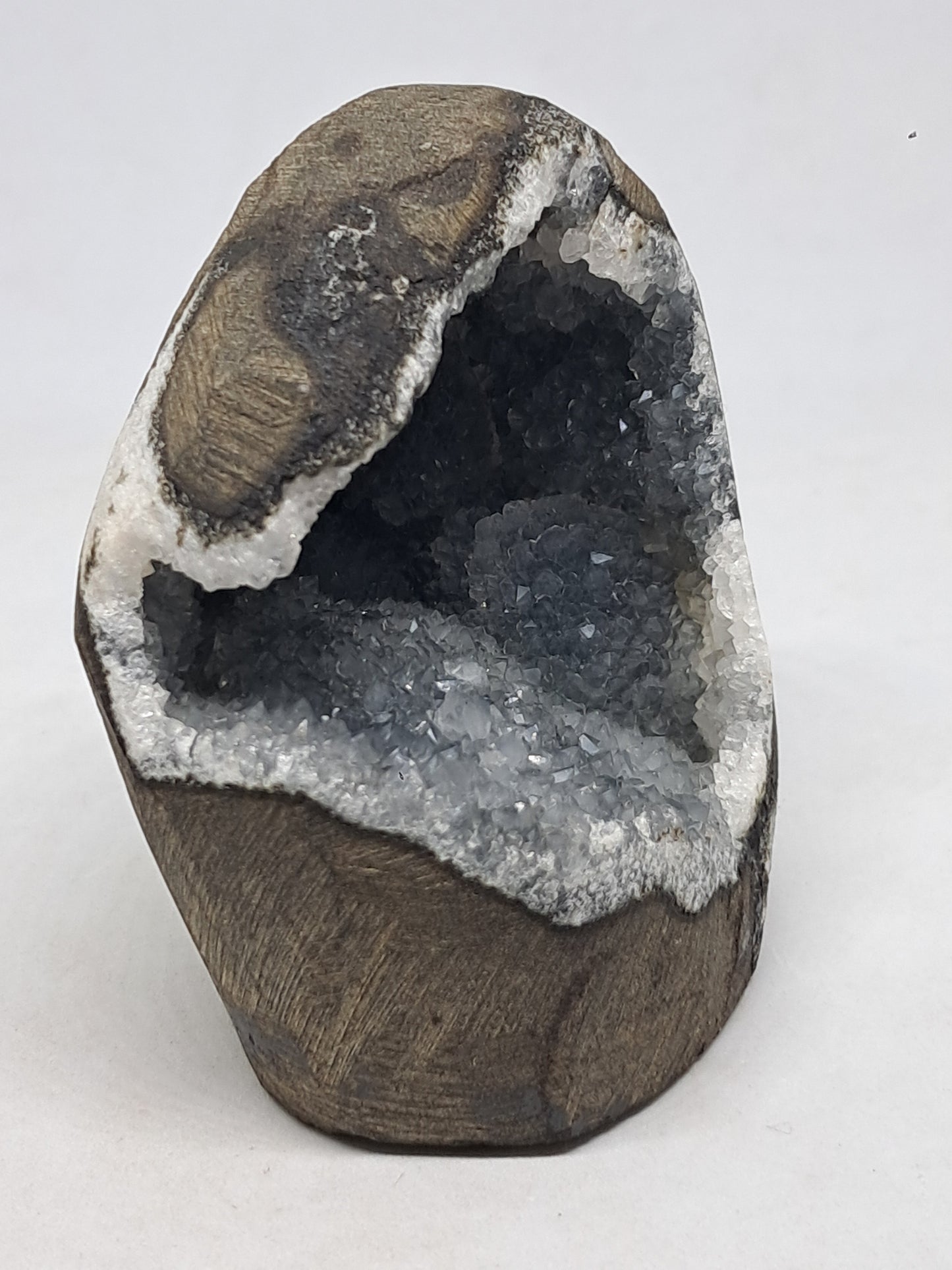 Grey / Blue Chalcedony in Basalt Geode (Nashik) | Natural Crystal | Mineral Specimen #BC10
