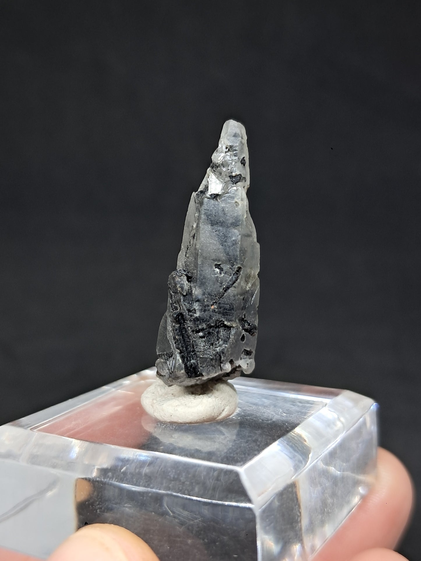 Punta de cuarzo turmalinado (Karur) Cristal natural | Muestra de mineral #TQ30