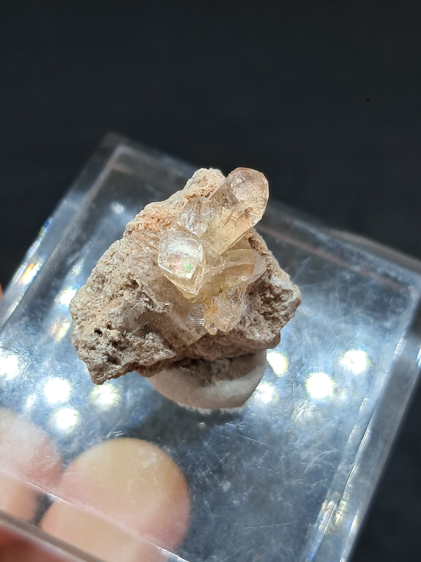 Cristales de topacio natural en matriz (México), piedra preciosa rara | Ejemplar mineral n.° TPZ14
