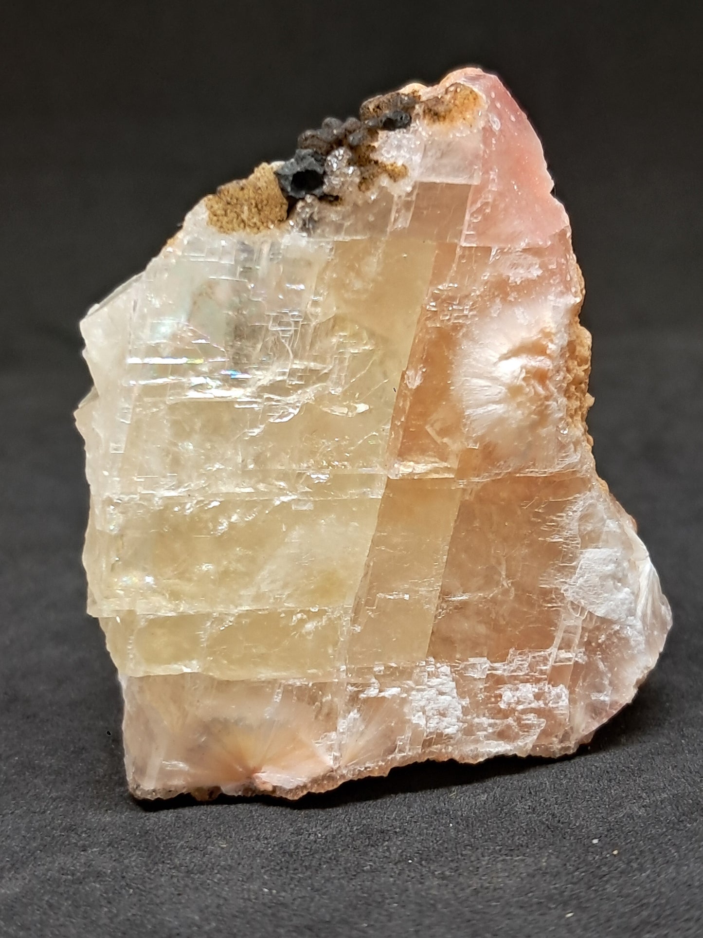 Calcita rojiza/rosa con mesolita *Hallazgo raro* (Pithampur) Cristal natural | Piedra en bruto | Espécimen mineral #CA36