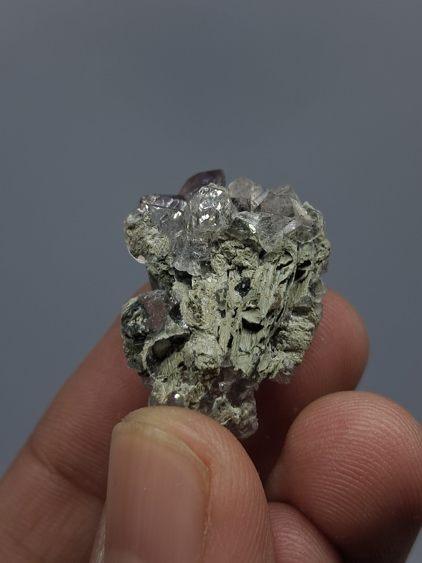 Karur Amethyst on Quartz and Mica (Non-precious Natural Stone) #KA53