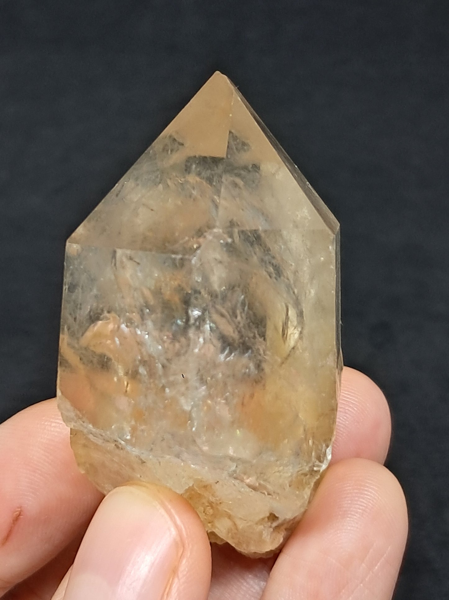 Natural Citrine "Kundalini" with Rainbows (Democratic Republic of Congo) Crystal Point | Mineral Specimen) #CTN16
