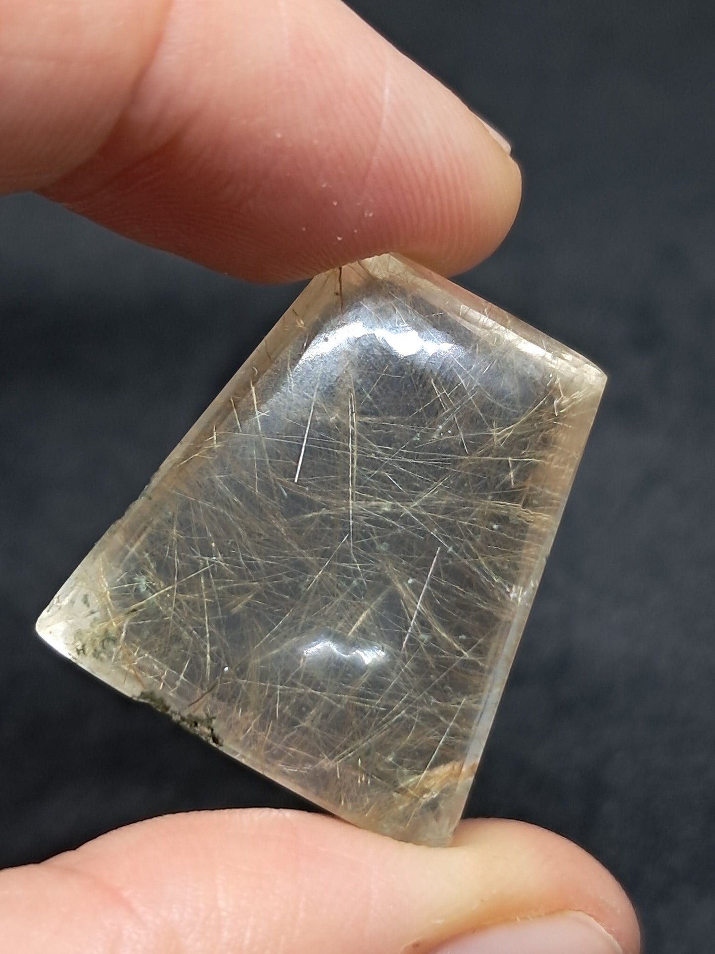 Rutile and Chlorite Quartz Cabochon #PQ6