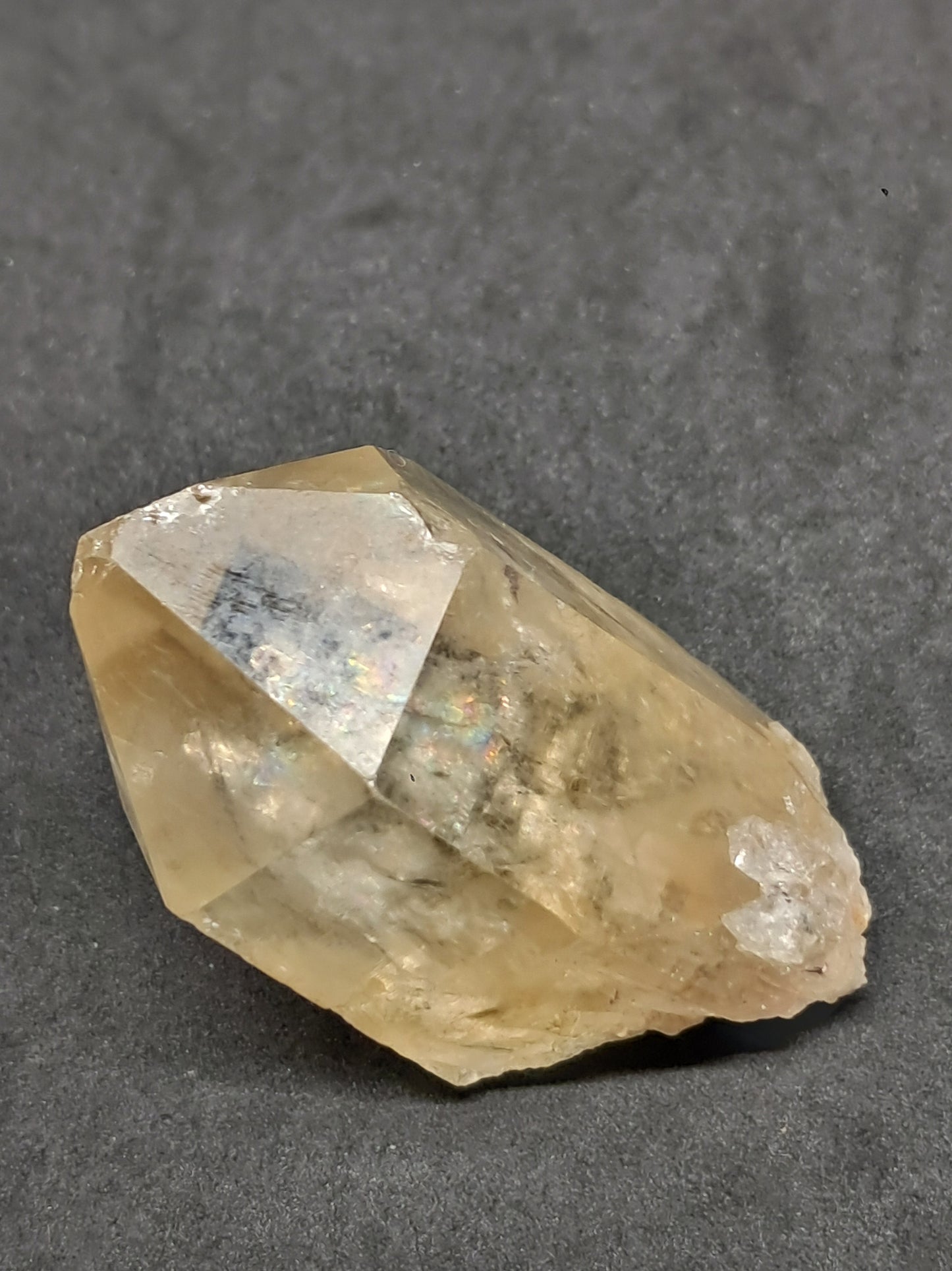 Natural Citrine "Kundalini" with Rainbows (Democratic Republic of Congo) Crystal Point | Mineral Specimen) #CTN16