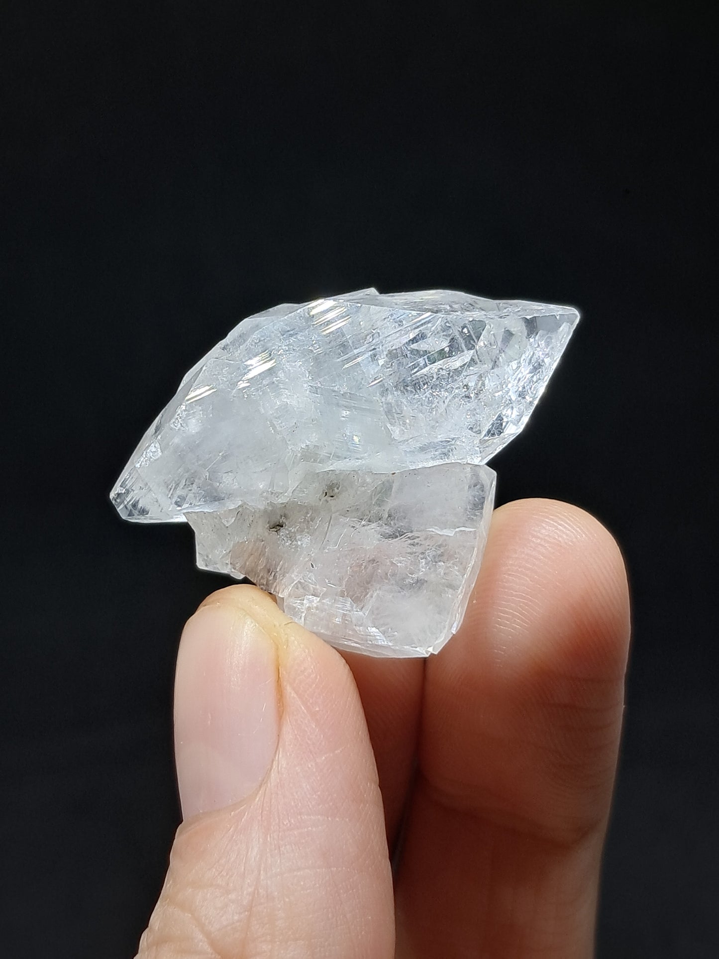 Clear Apophyllite Biterminated Point (Ajanta) Natural Crystal | Mineral Specimen #AP55