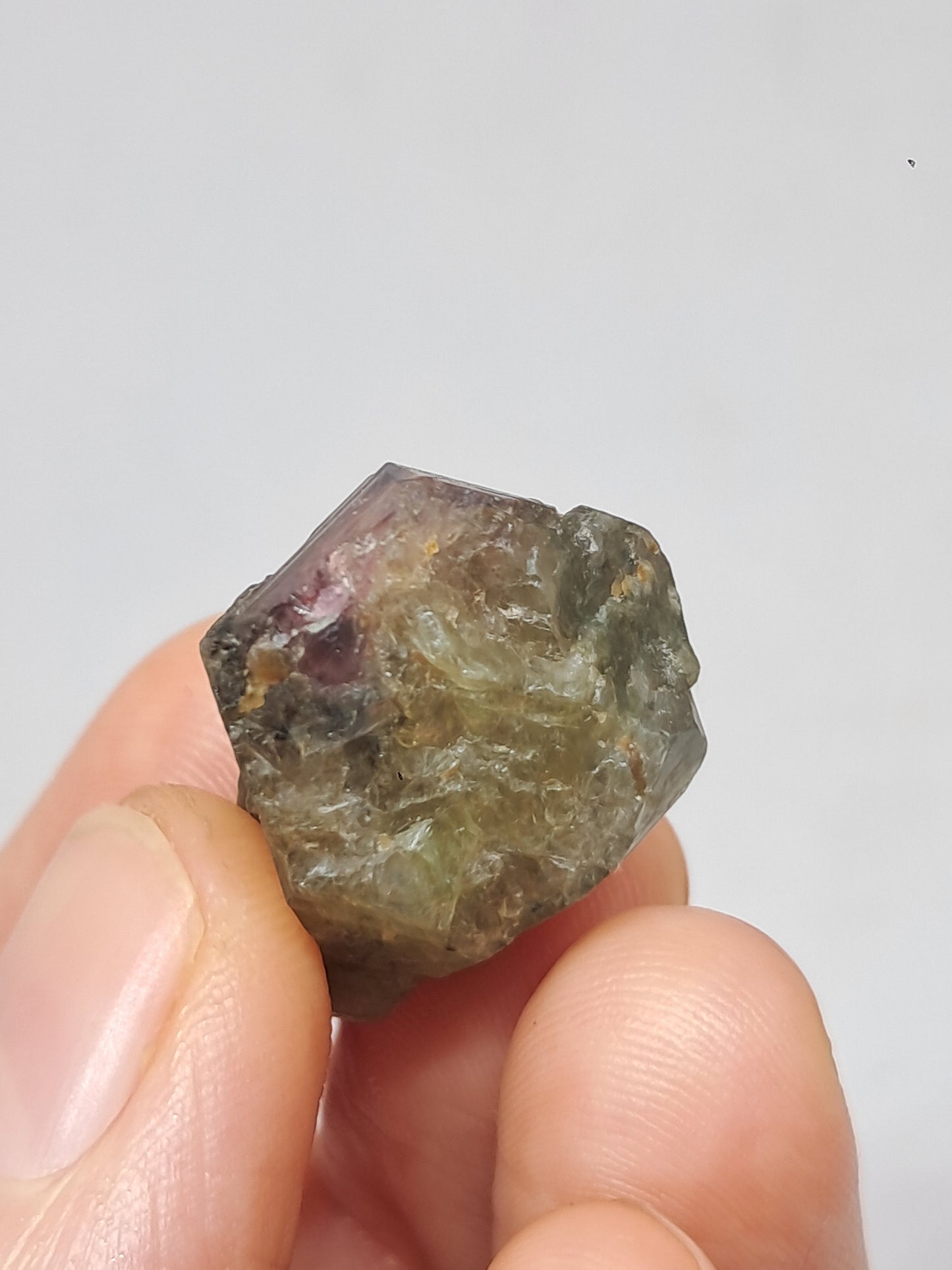 Natural Green Pink Sapphire Crystal (Karur) Rough Stone | Bicolor | Mineral Specimen #SP33