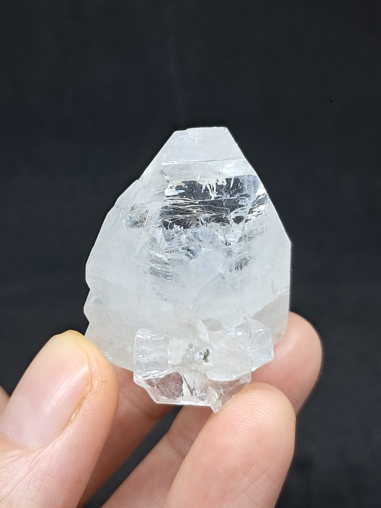 Clear Apophyllite Crystal w/ Split Termination (Ajanta) Natural Point | Mineral Specimen #AP50