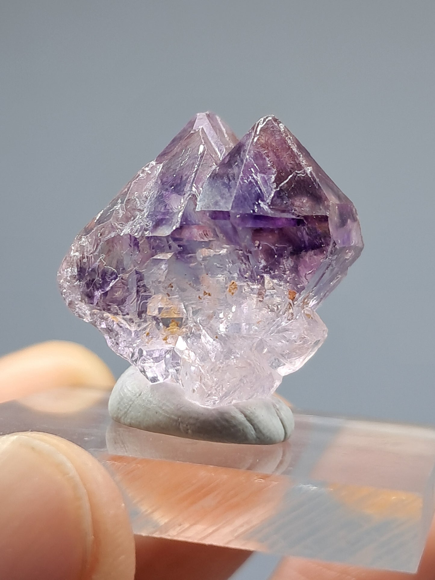 Elestial Amethyst (Karur) Lustrous Purple Quartz Crystal Point | Natural Stone | Mineral Specimen #KA45