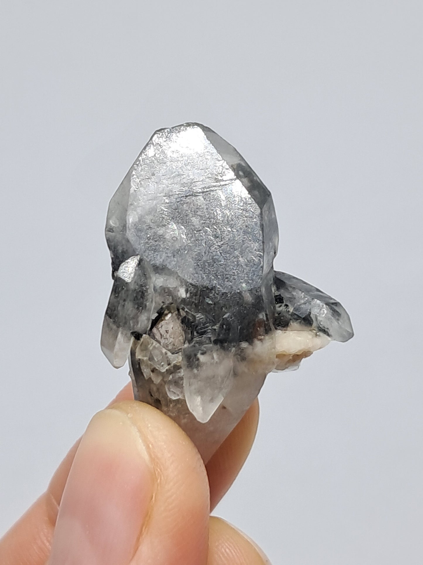 Tourmalinated Quartz natural crystal point (Non-precious natural stone) #TQ6