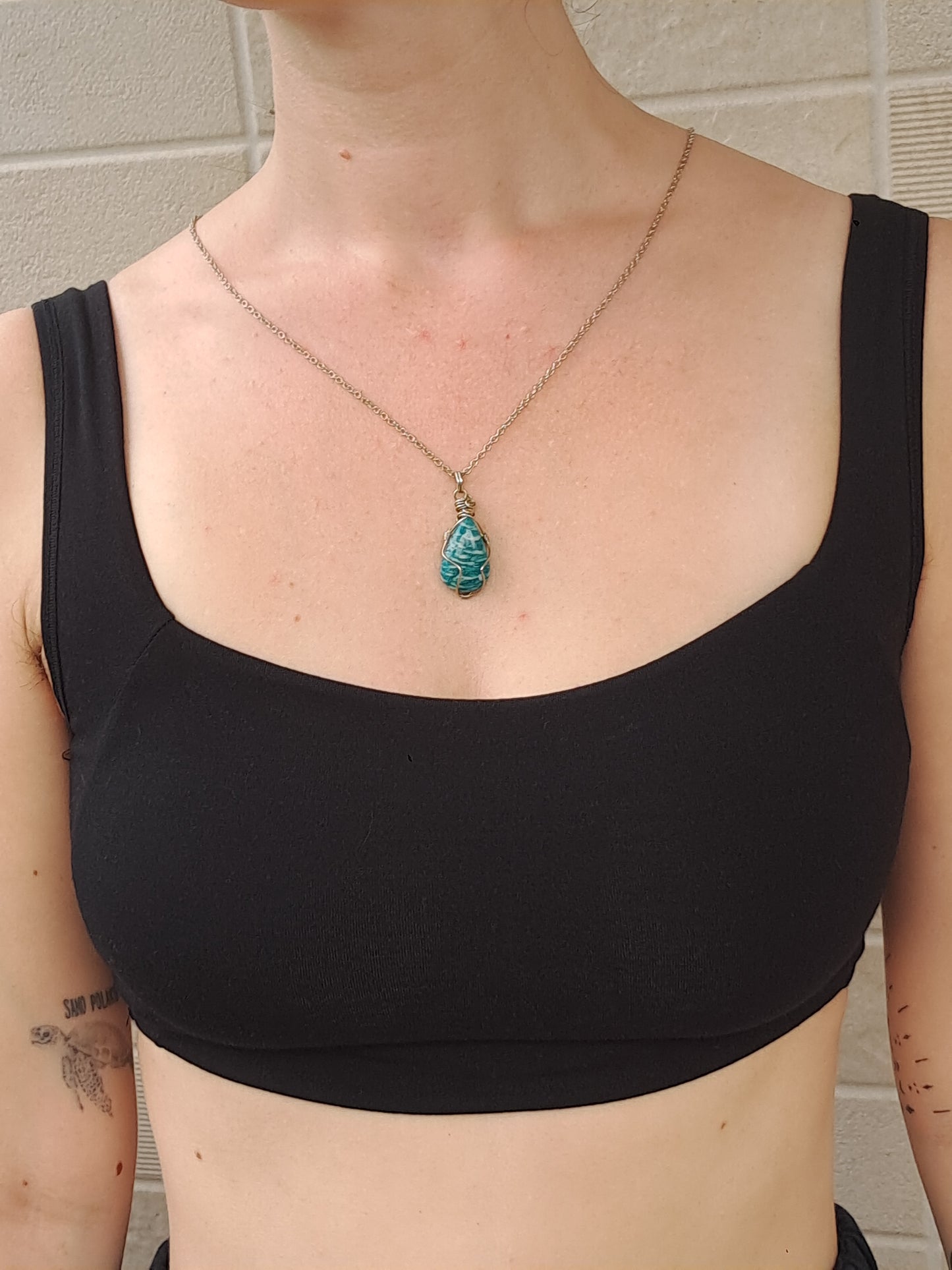 Amazonite Pendant | Handcrafted Jewelry | Unique Necklace #JL56
