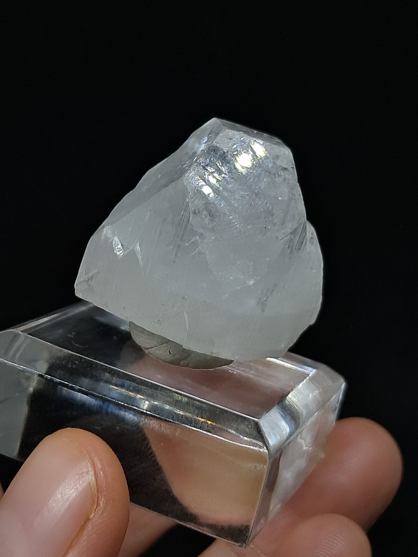 Clear Apophyllite Twinned Crystal (Ajanta) Natural Point | Mineral Specimen #AP57