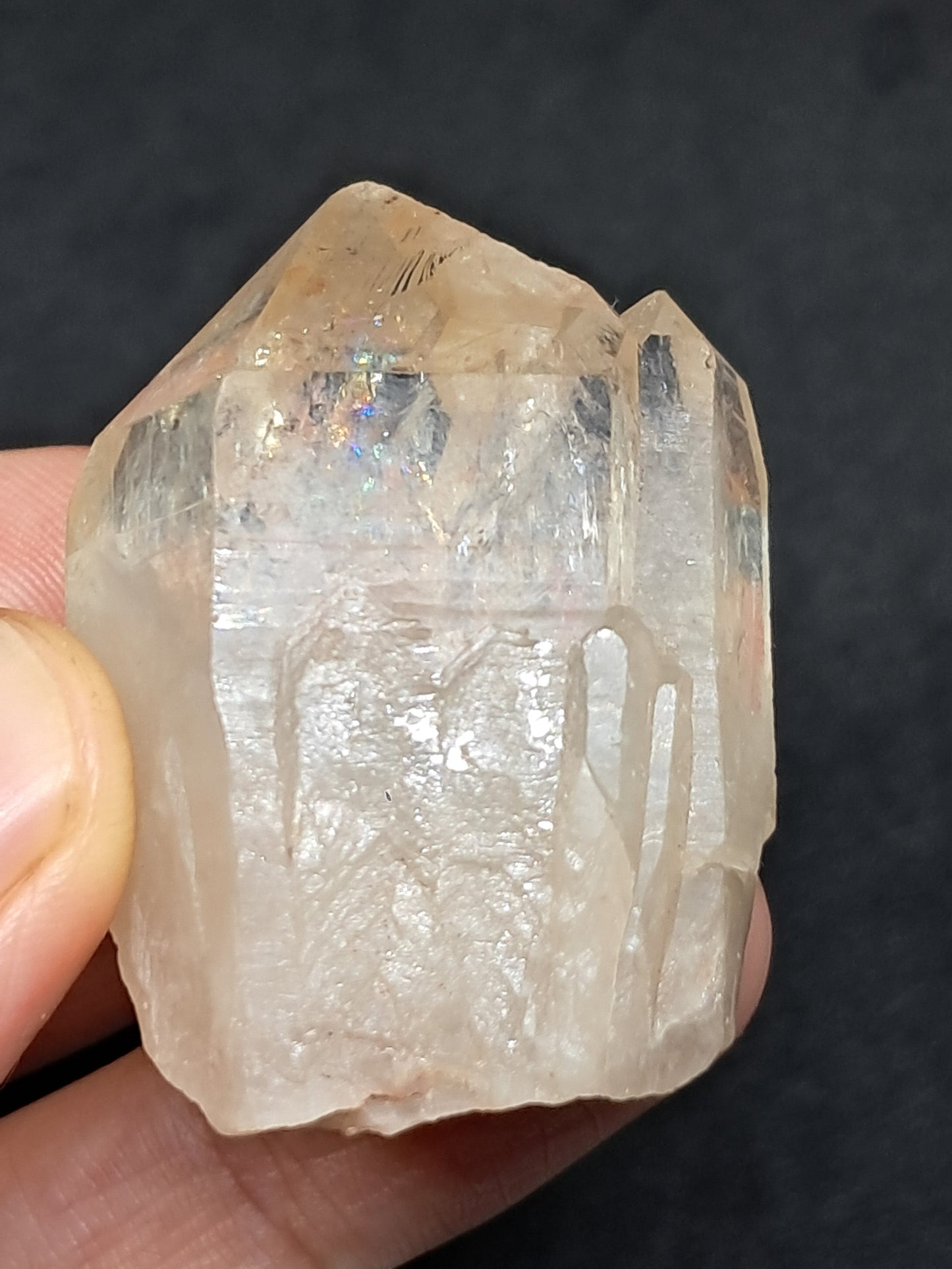 Natural Citrine "Kundalini" with Rainbows (Democratic Republic of Congo) Twinned Crystal Point | Mineral Specimen) #CTN17