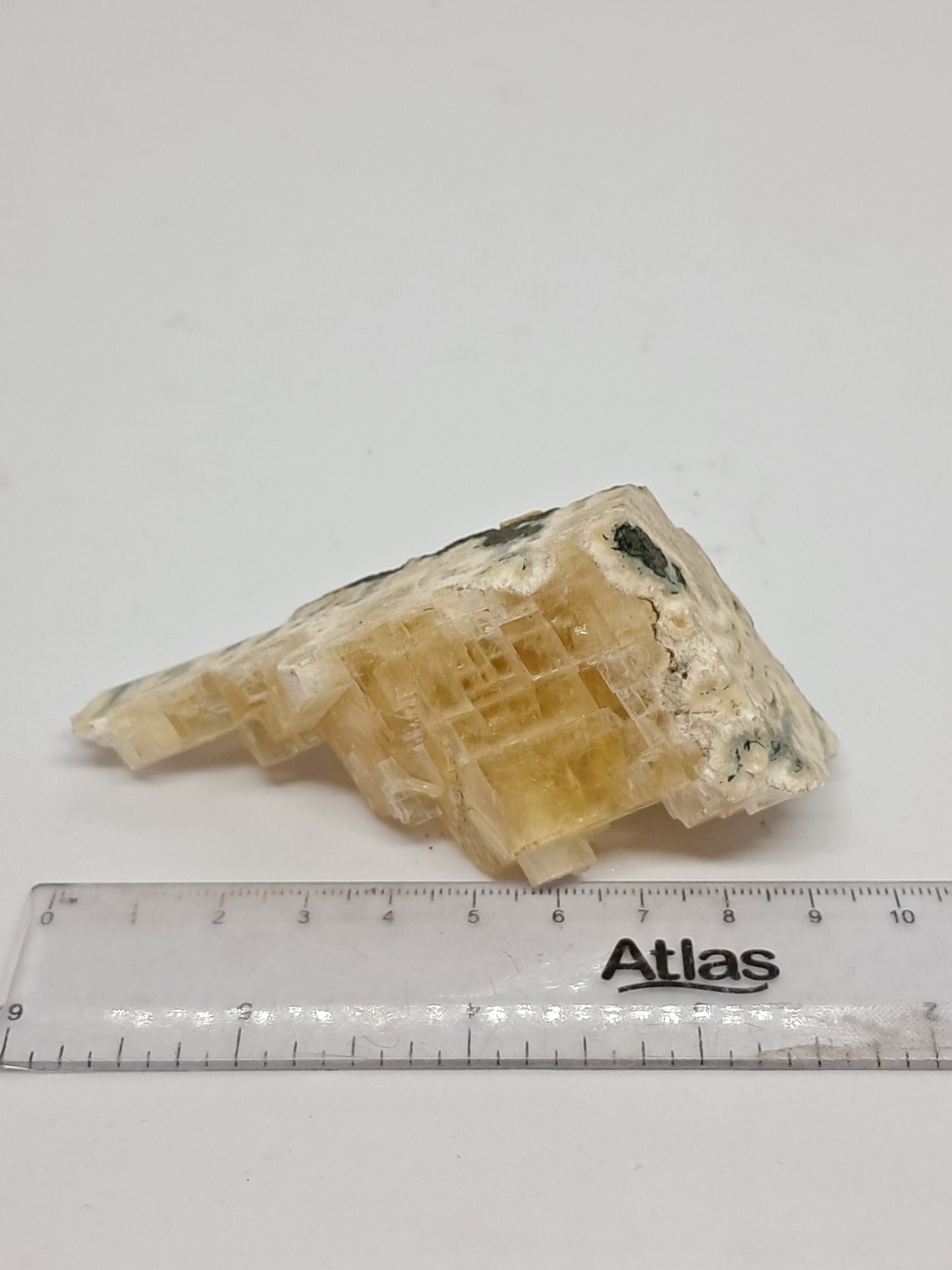 Honey Calcite w/ Okenite (India) Rough Crystal | Natural Stone | Mineral Specimen #CA16