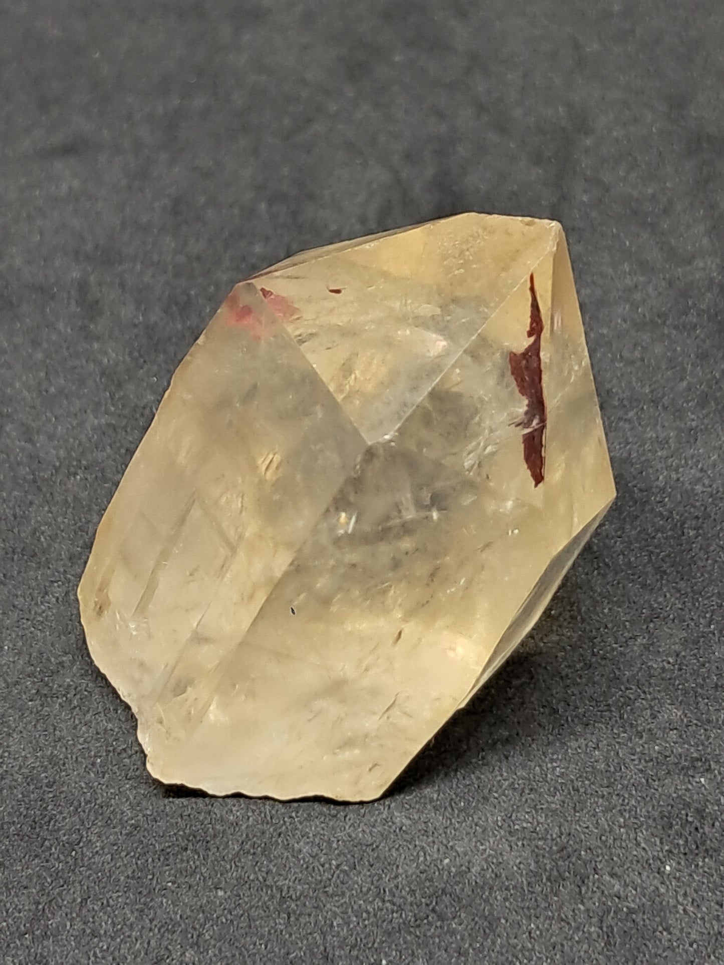 Natural Citrine "Kundalini" with Hematite (Democratic Republic of Congo) Crystal Point | Mineral Specimen #CTN19