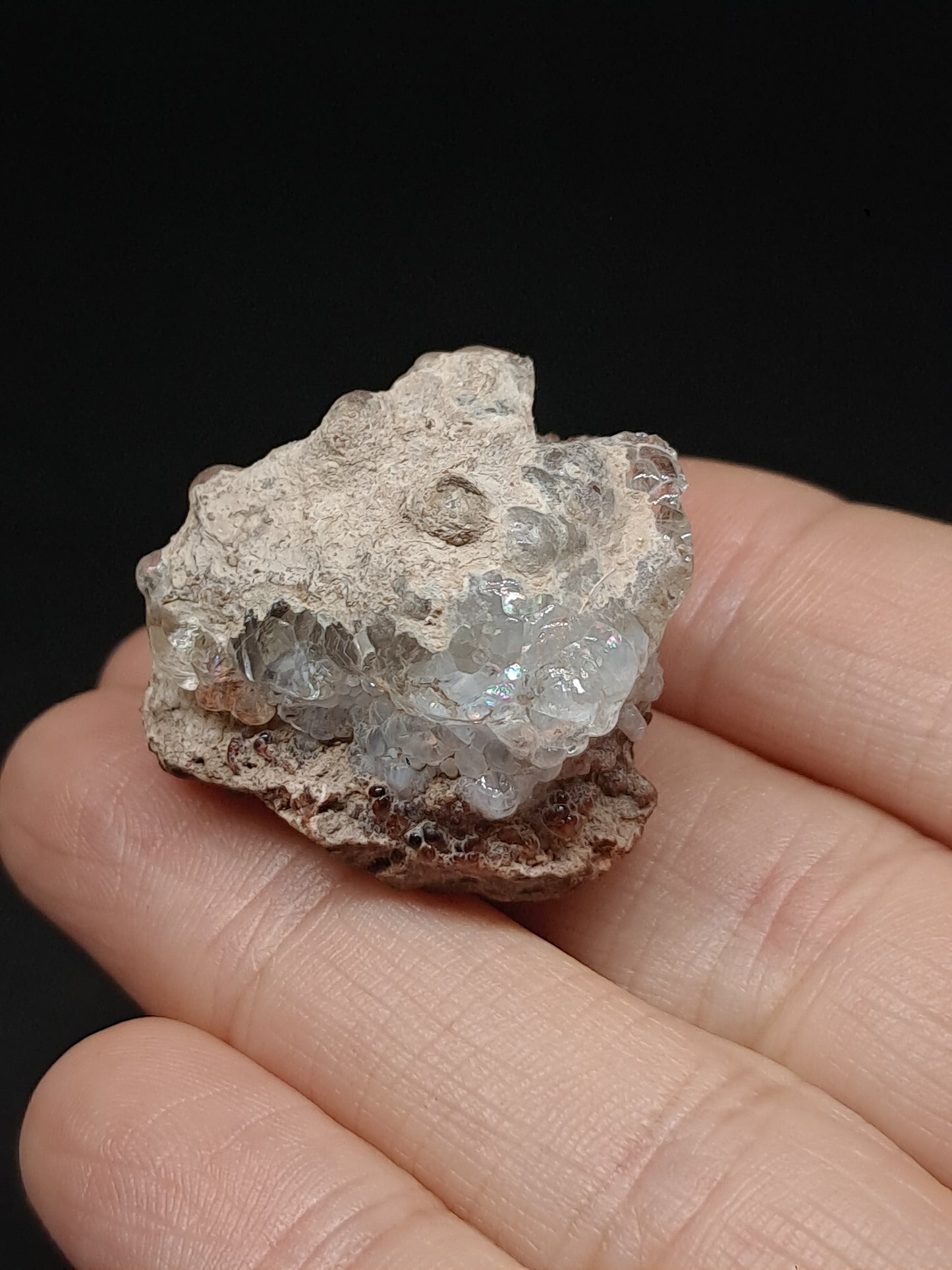 Hyalite Opal on Matrix (Mexico) Rough Crystal Stone | UV-Reactive Mineral Specimen #OH16