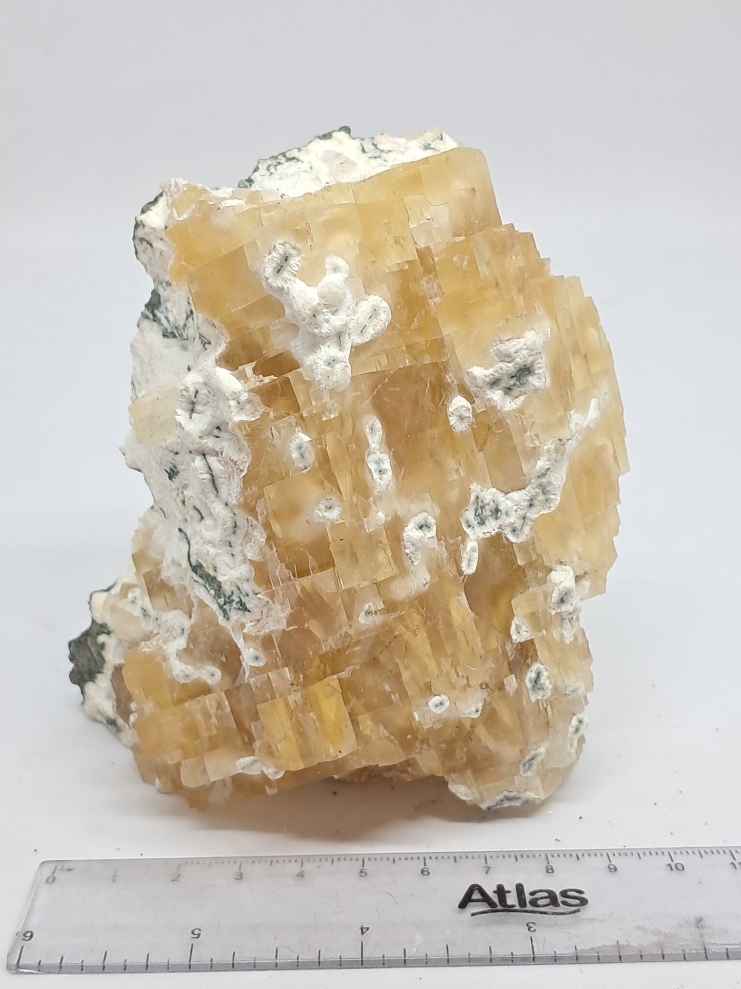Honey Calcite w/ Okenite (India) Rough Crystal | Natural Stone | Mineral Specimen #CA20