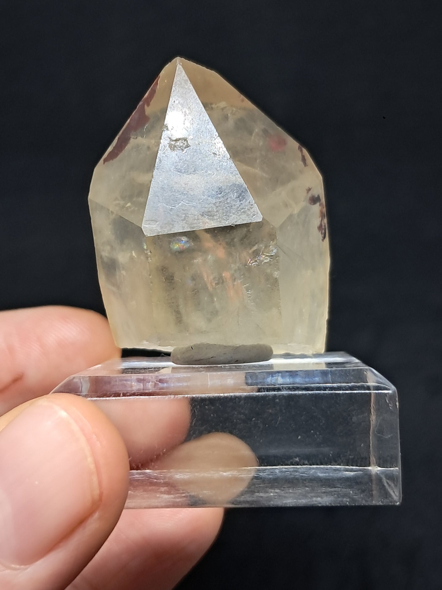 Natural Citrine "Kundalini" with Hematite (Democratic Republic of Congo) Crystal Point | Mineral Specimen #CTN19