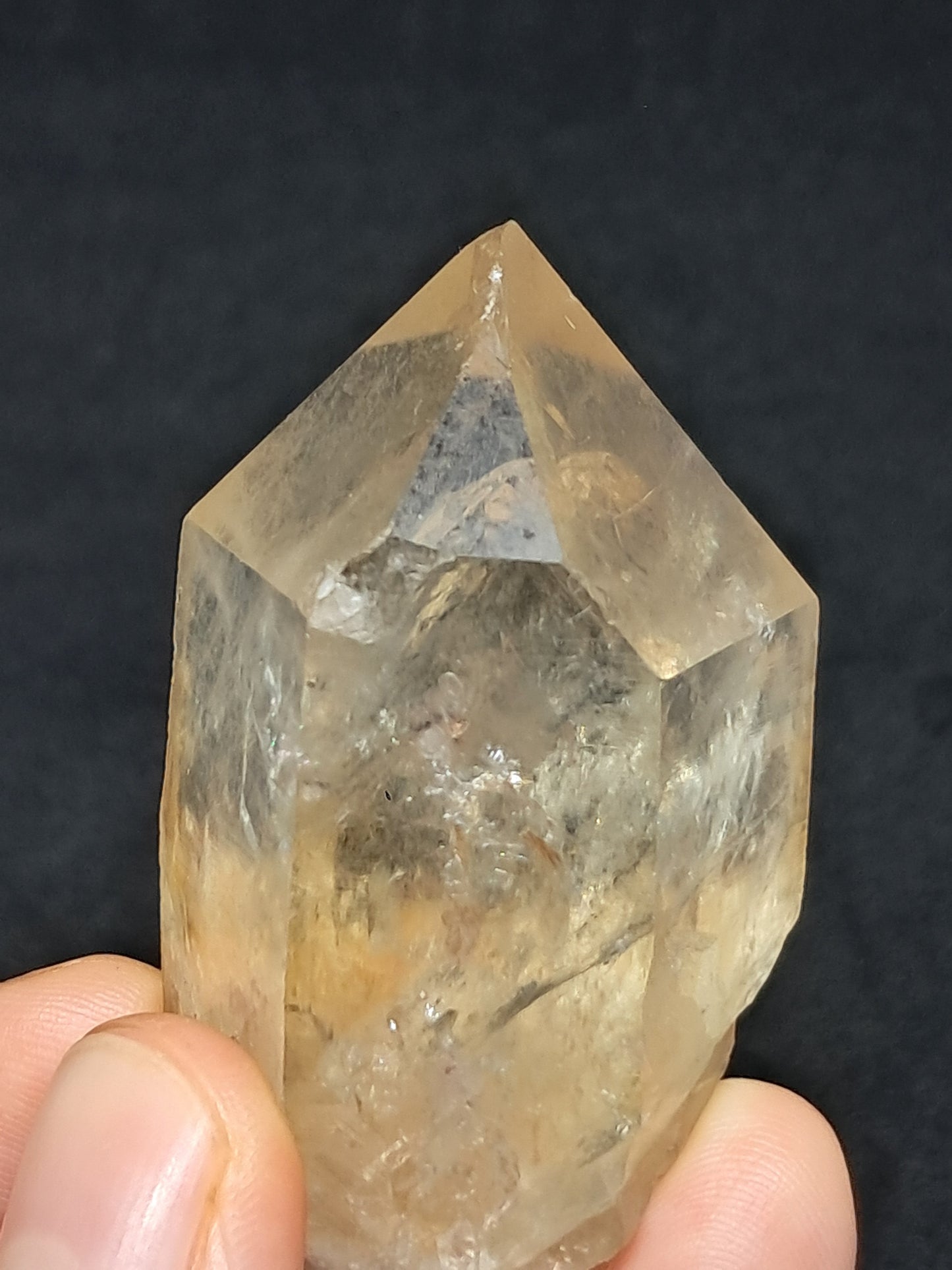 Natural Citrine "Kundalini" with Rainbows (Democratic Republic of Congo) Crystal Point | Mineral Specimen) #CTN16