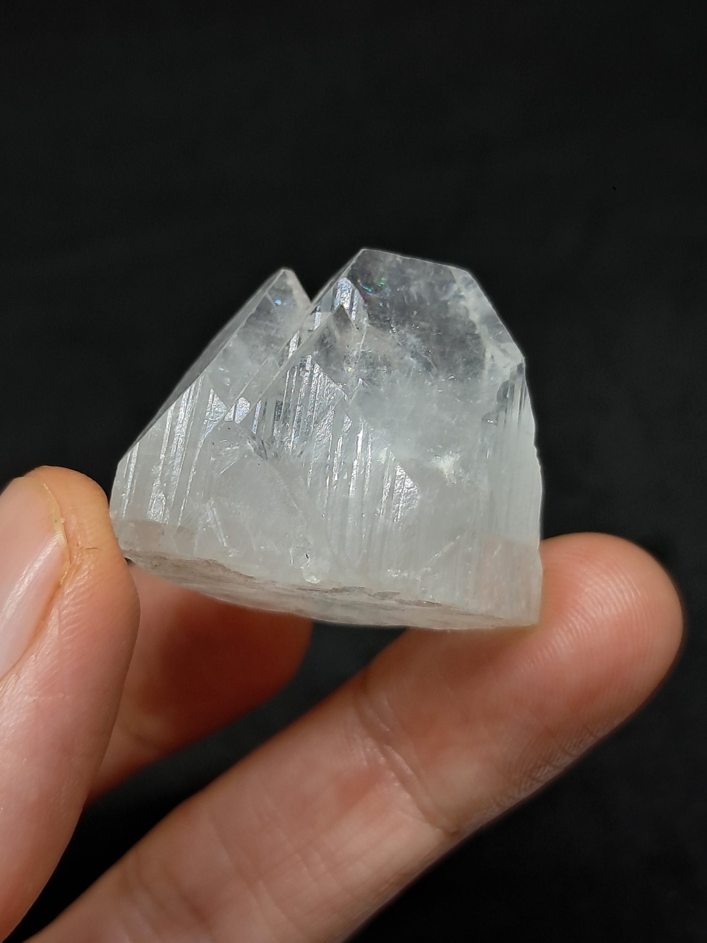 Clear Apophyllite Twinned Crystal (Ajanta) Natural Point | Mineral Specimen #AP57