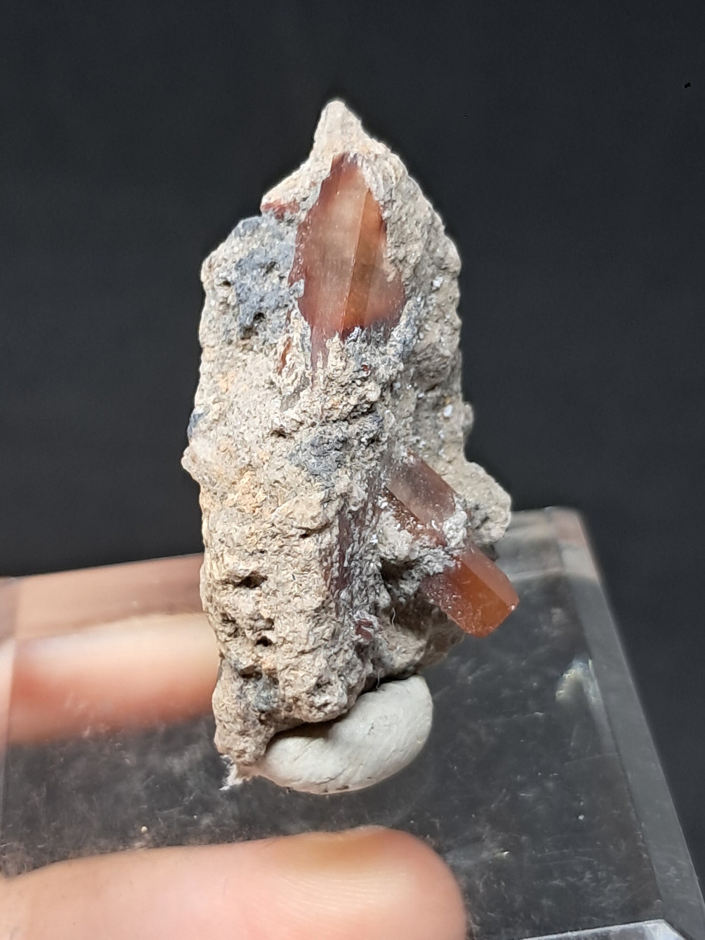 Cristal de topacio natural en matriz (México), piedra preciosa rara | Ejemplar mineral n.° TPZ22