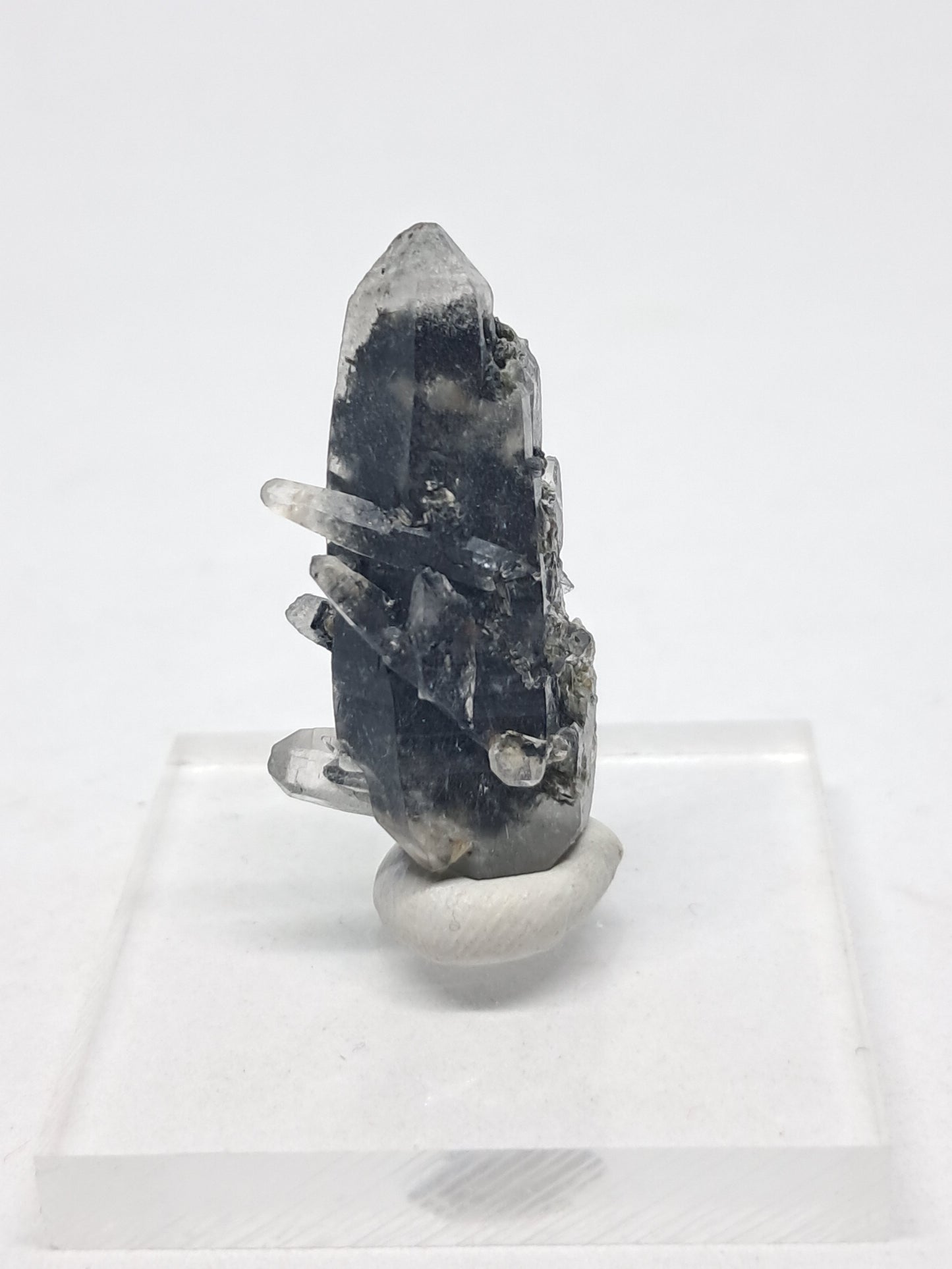 Tourmalinated Quartz biterminated point (Non-precious natural stone) #TQ17