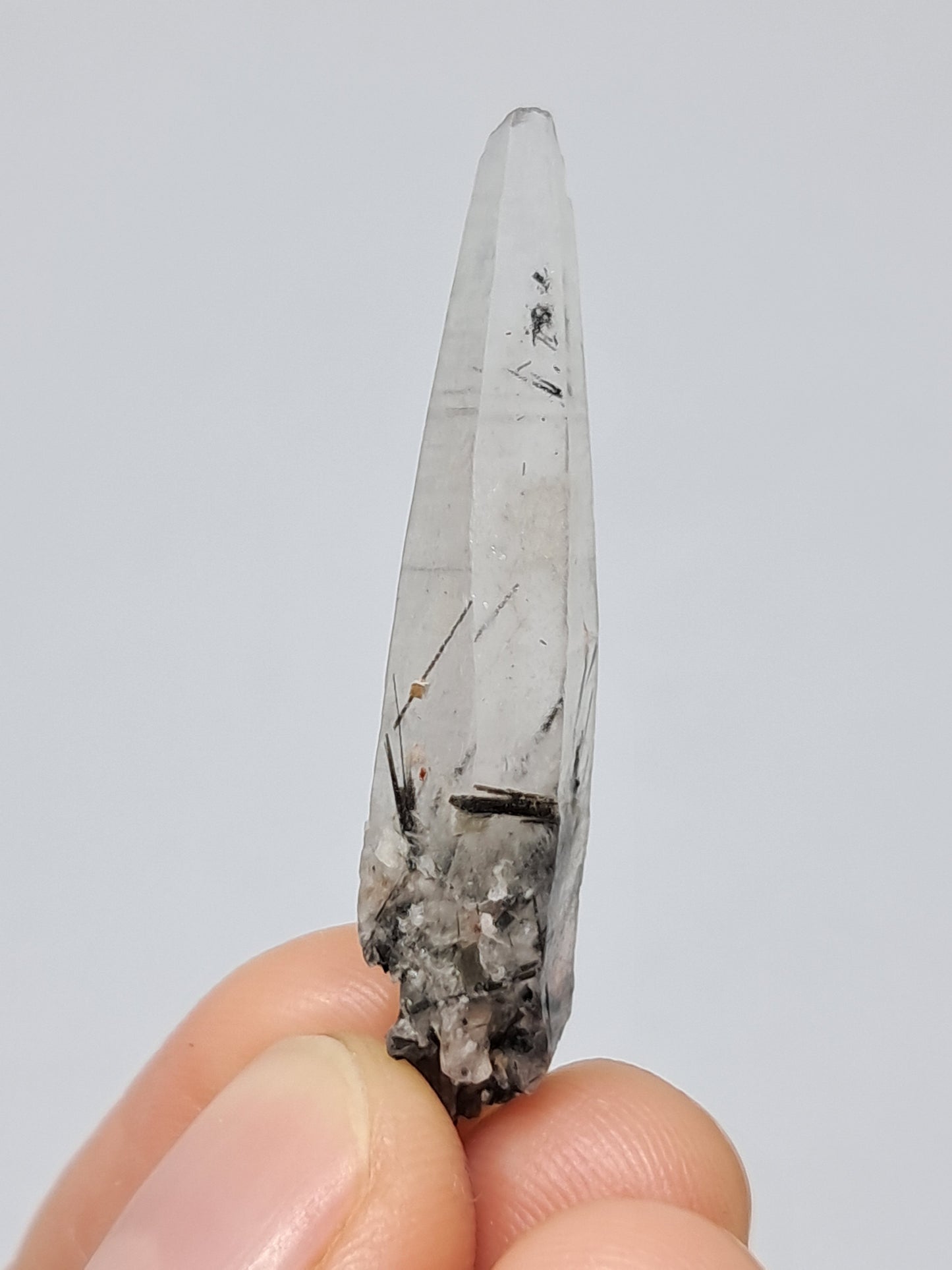 Tourmalinated Quartz Natural Crystal Point (Karur) Rough Stone | Mineral Specimen #TQ7