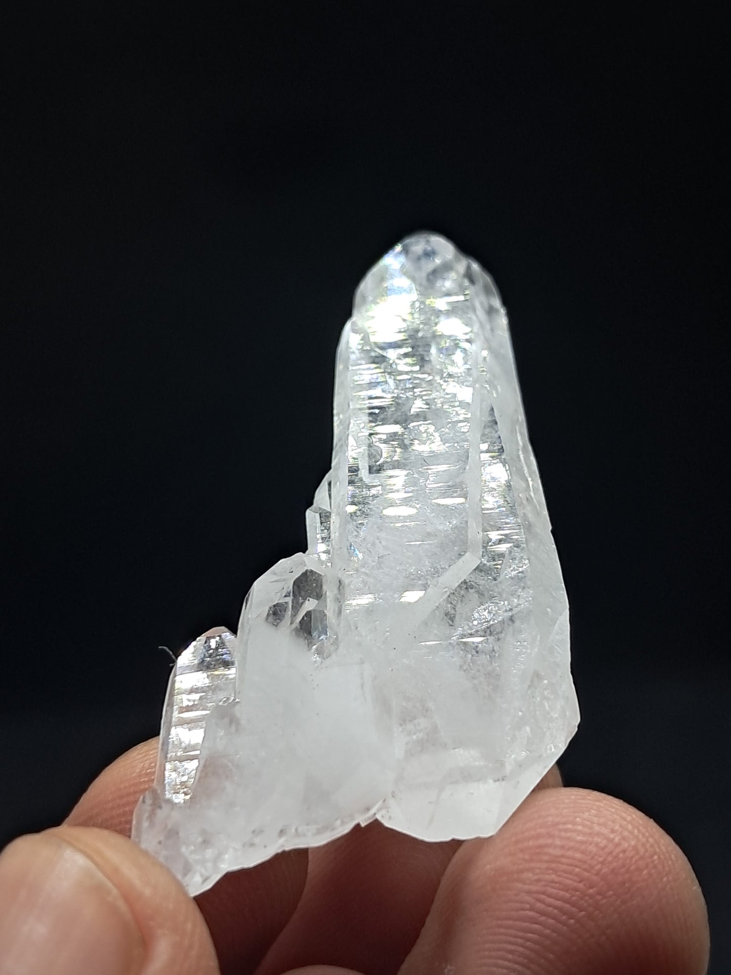 Punta natural de cuarzo transparente Faden (Santander, Colombia) | Ejemplar mineral n.° COQ19